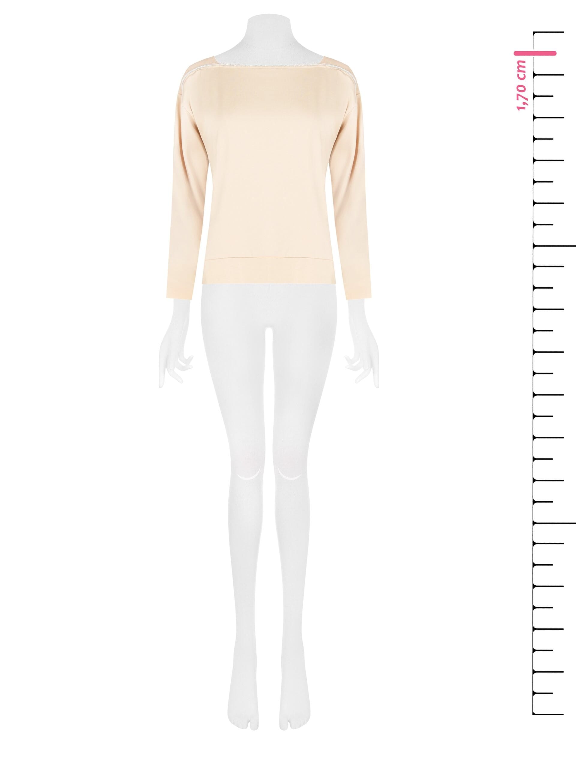 Blusa Fluida In Punto Milano Leggero Con Decoro In Strass Rinascimento