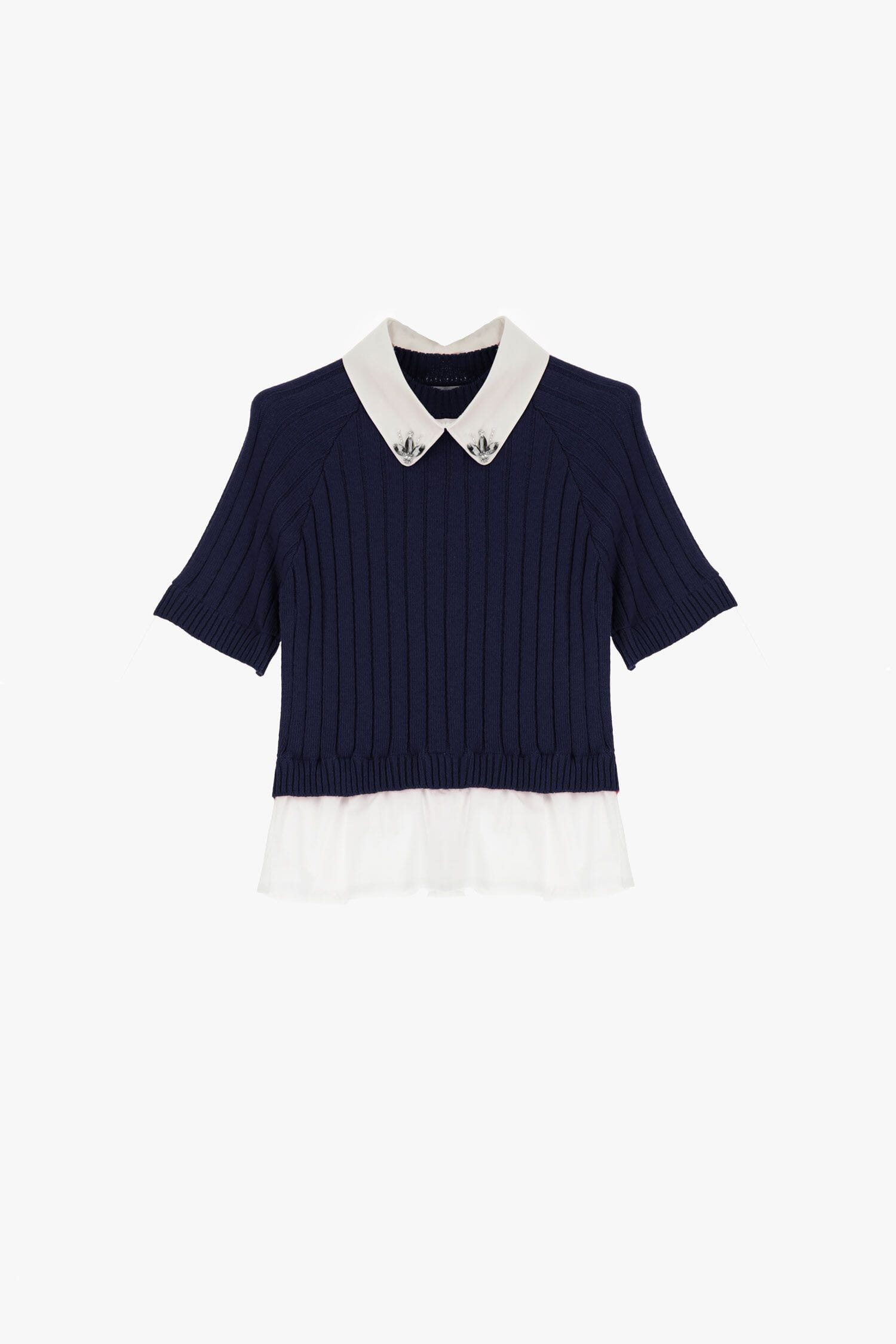 Maglione Corto Con Colletto Decorato Dixie