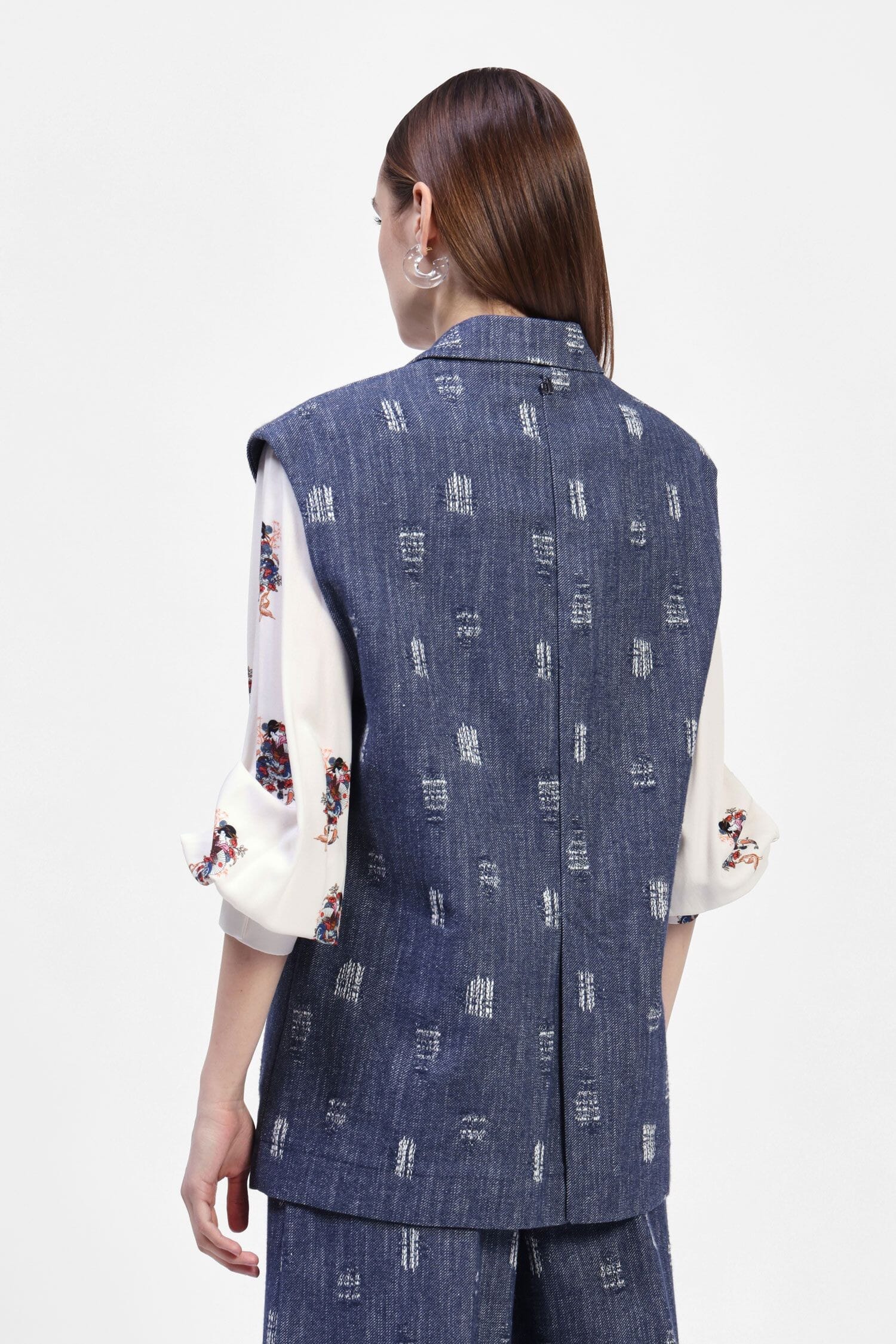 Gilet In Denim Con Bottoni E Stampa Dixie