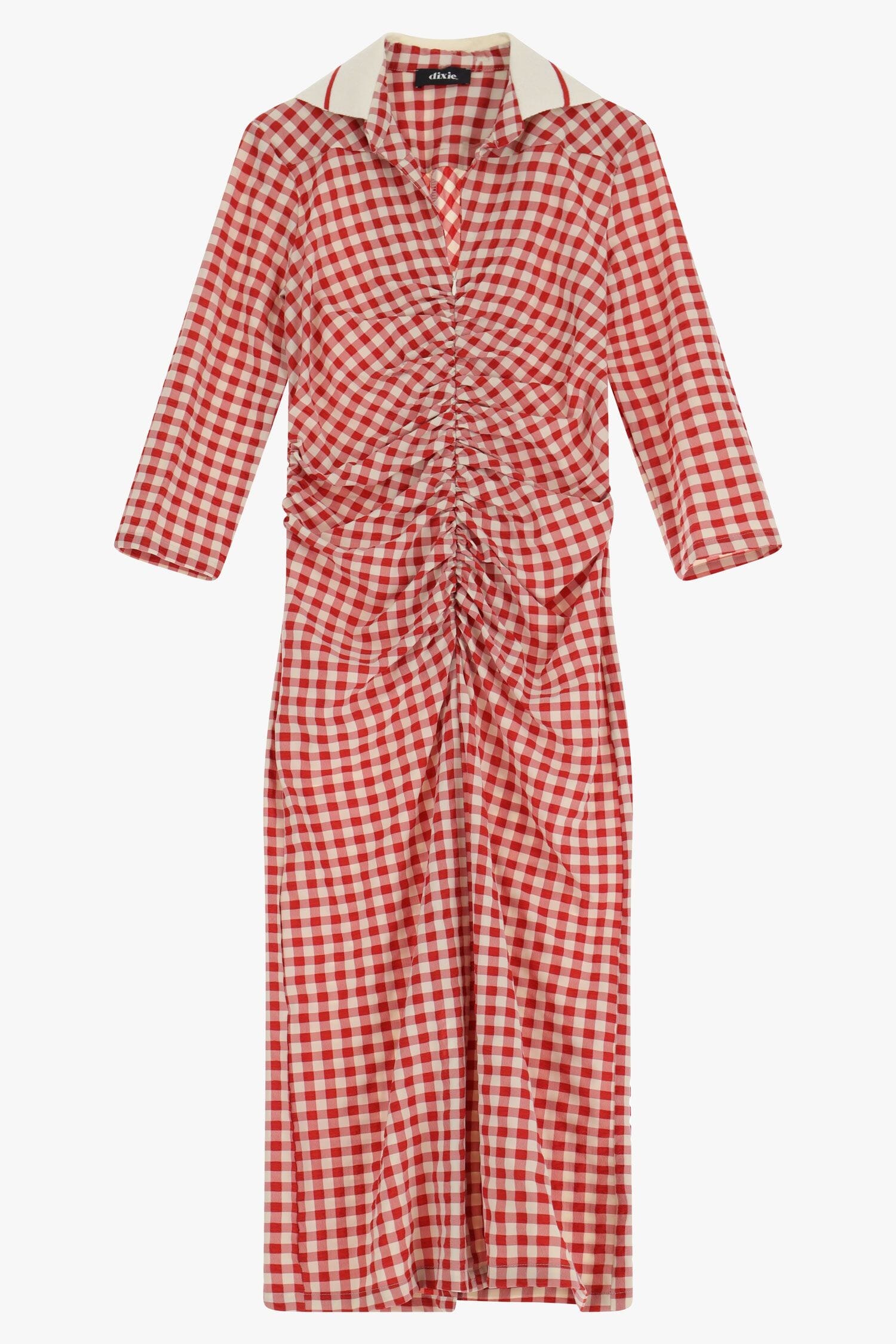 Abito Con Colletto E Stampa Quadri Dixie