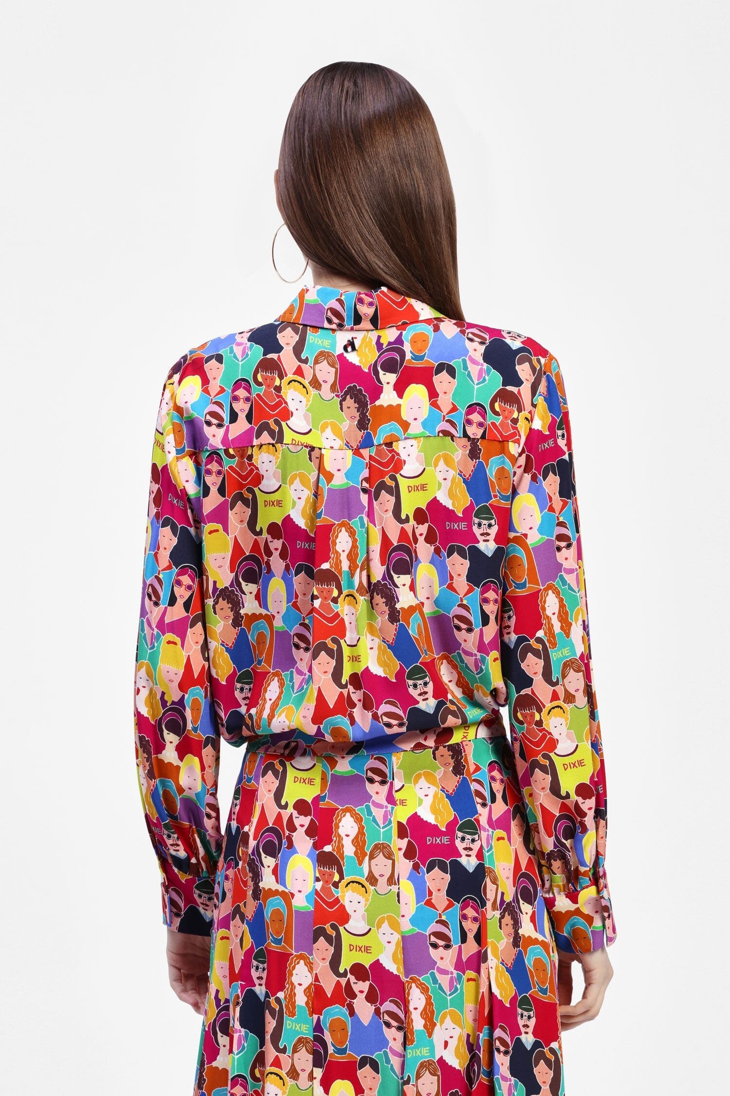 Camicia A Maniche Lunghe Doppia Stampa E Taschina Dixie