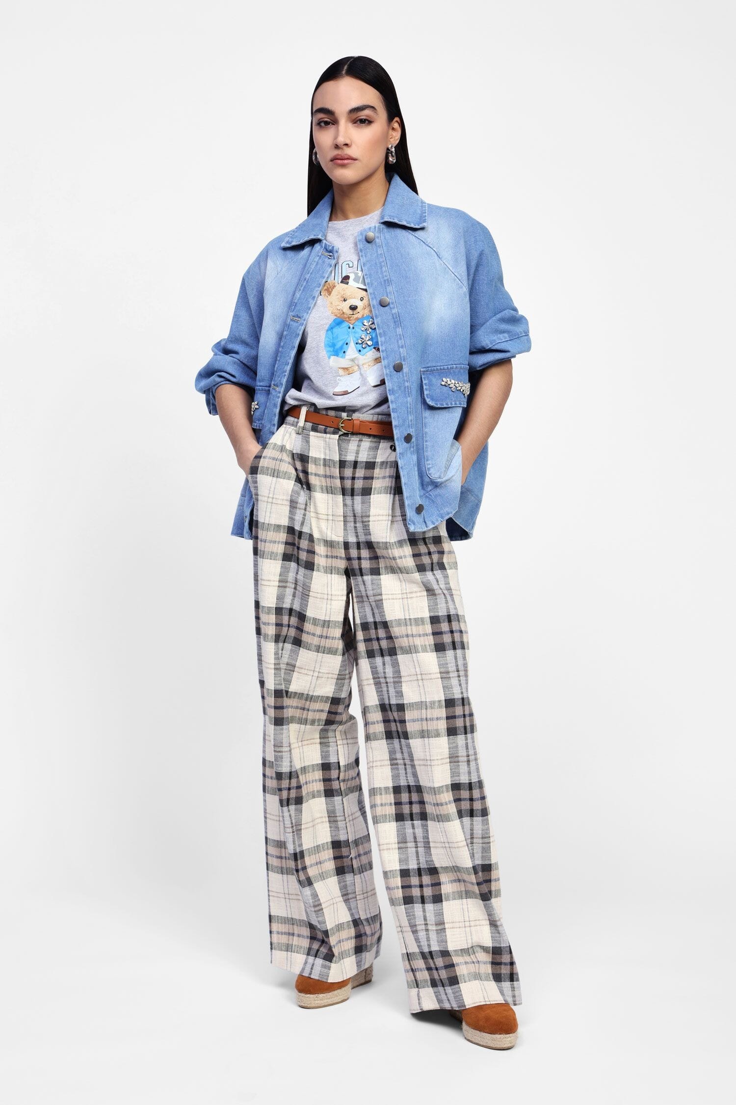 Pantaloni Ampi A Quadri Dixie