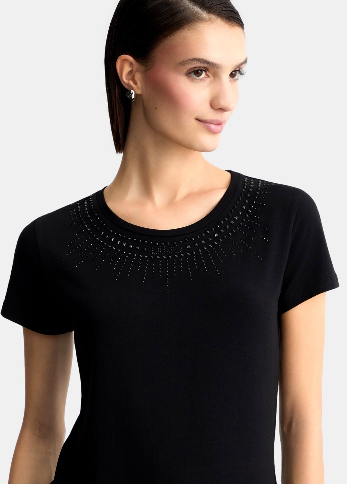 T-Shirt Con Stampa E Strass Liu Jo