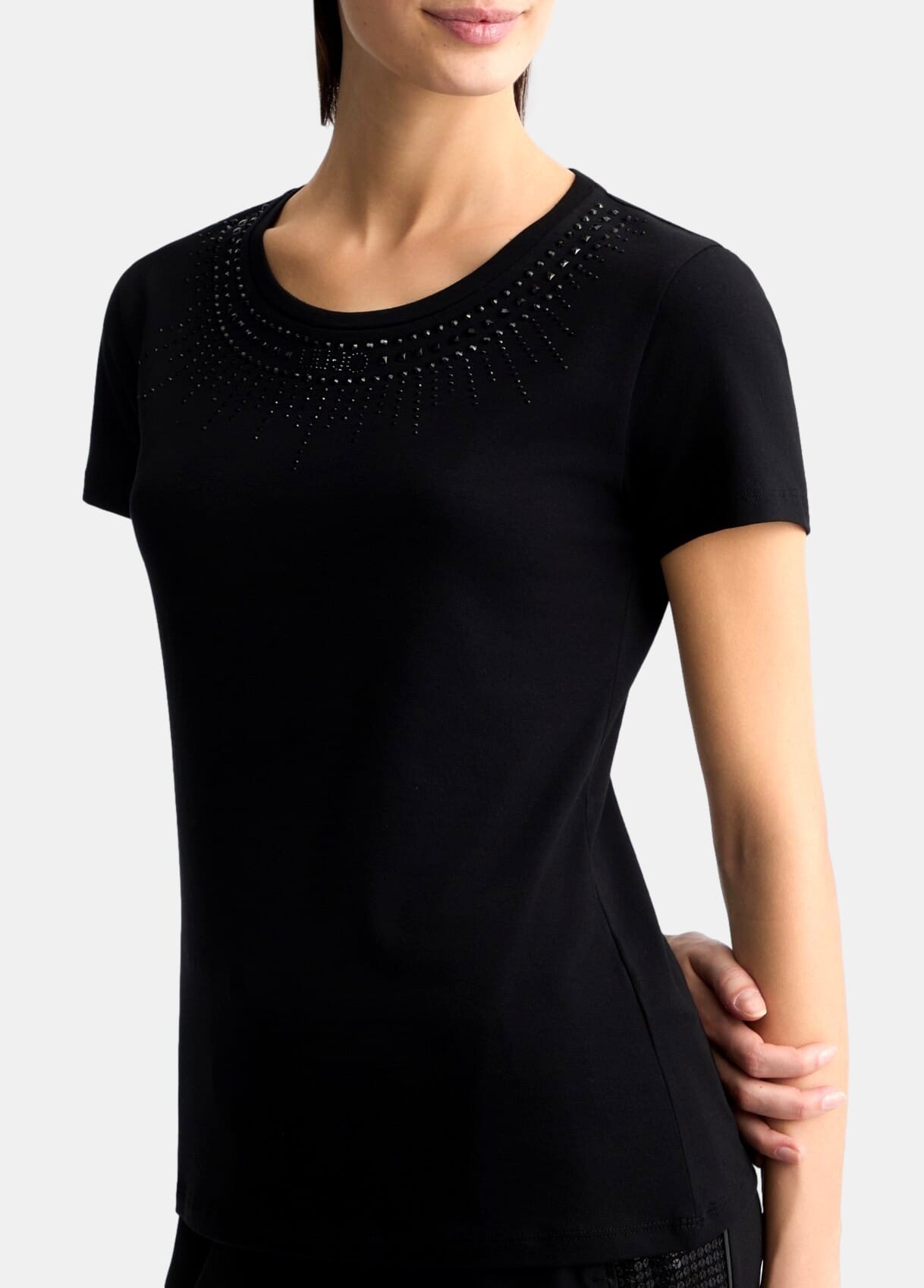 T-Shirt Con Stampa E Strass Liu Jo
