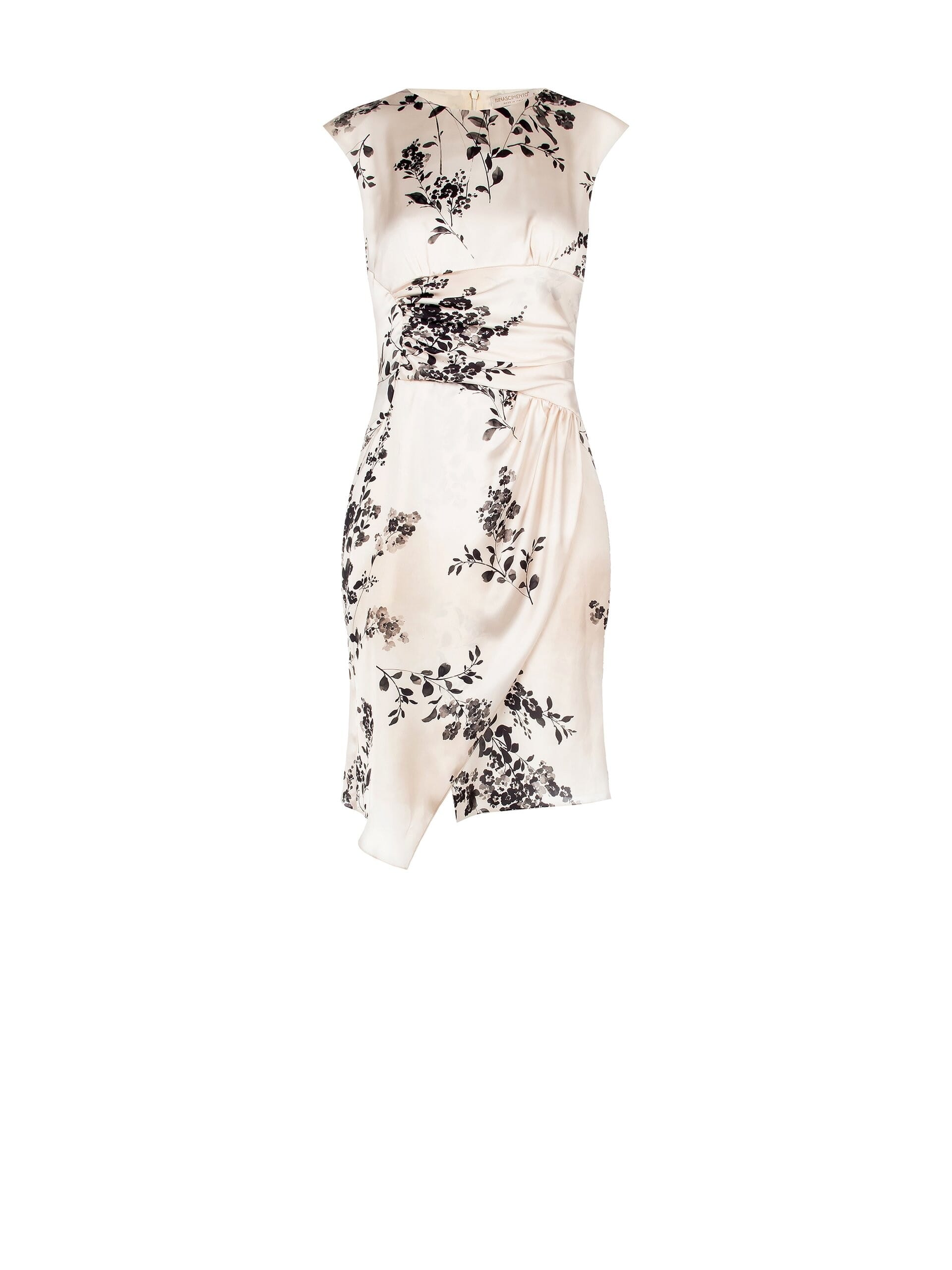 Abito A Drappeggio In Morbido Raso Con Spalline Rinascimento