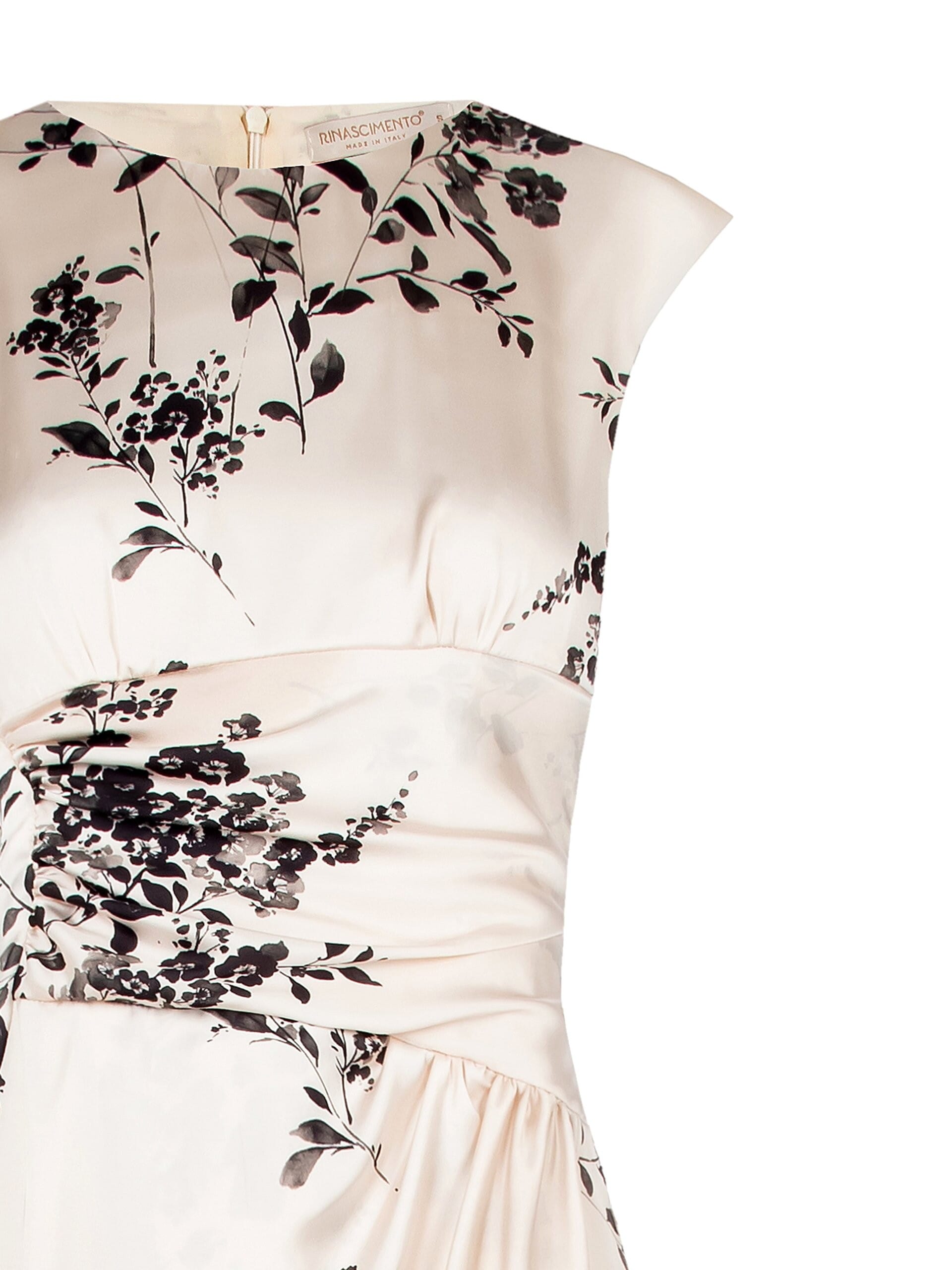 Abito A Drappeggio In Morbido Raso Con Spalline Rinascimento