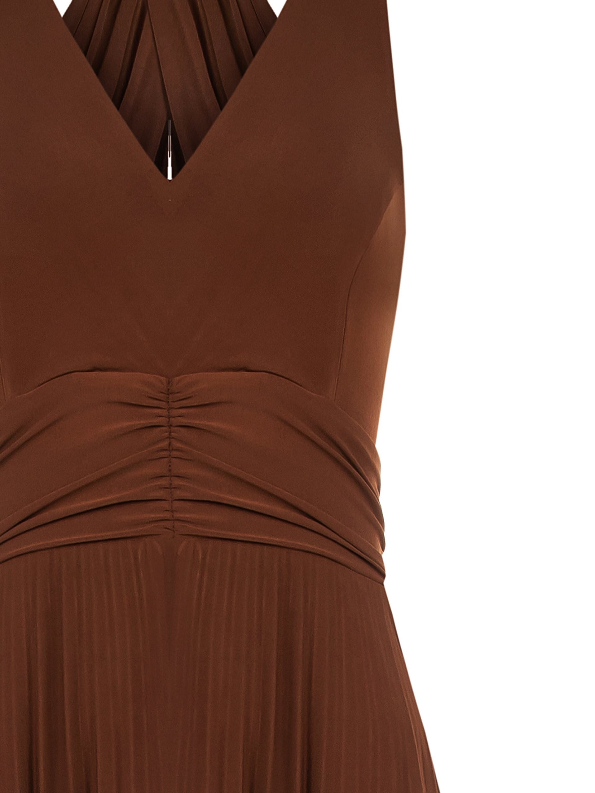 Abito Lungo A Ruota Plissé Con Elastico Dietro Rinascimento