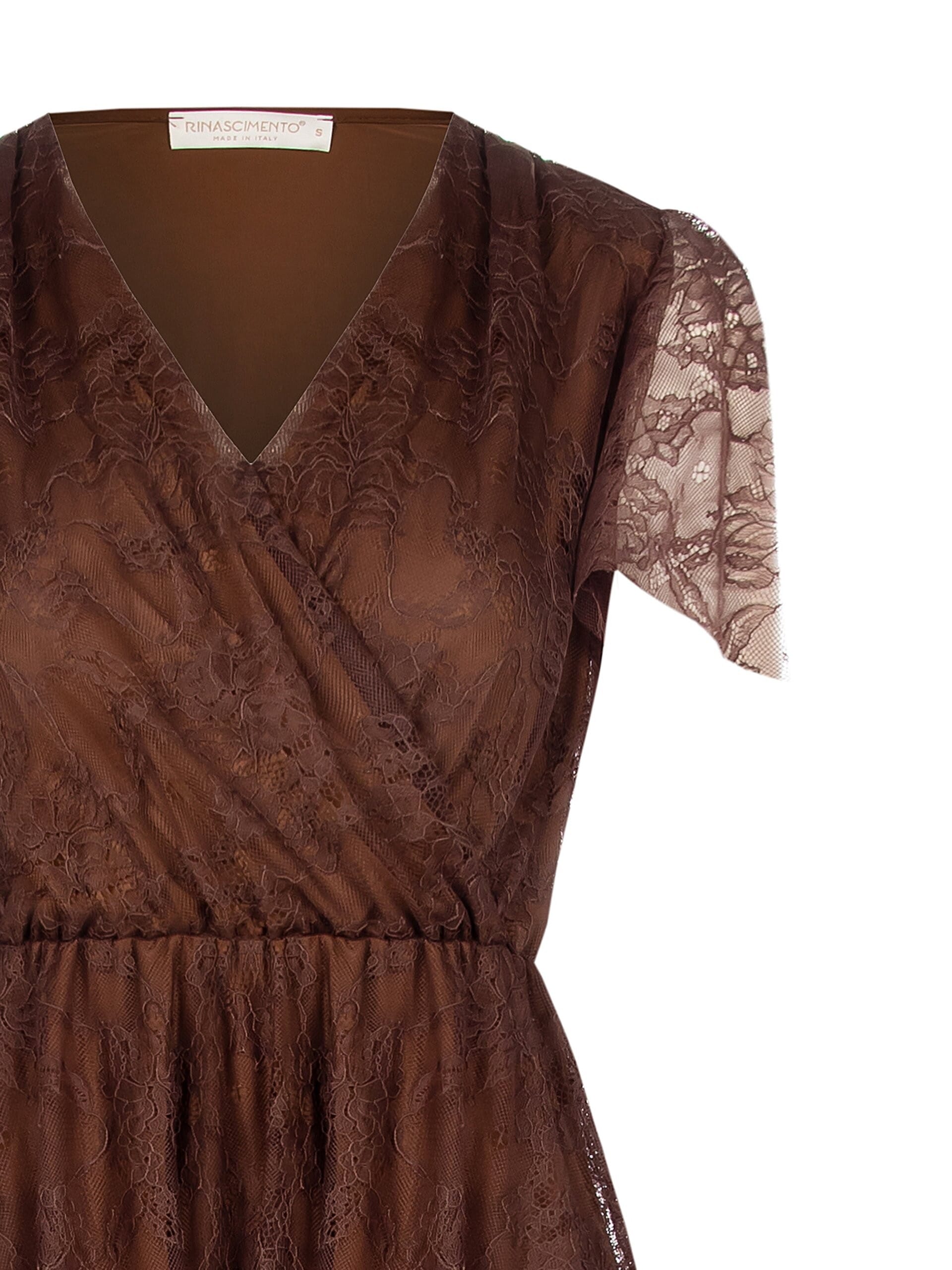 Abito Corto A Ruota In Pizzo Con Scollo A V Incrociato Rinascimento