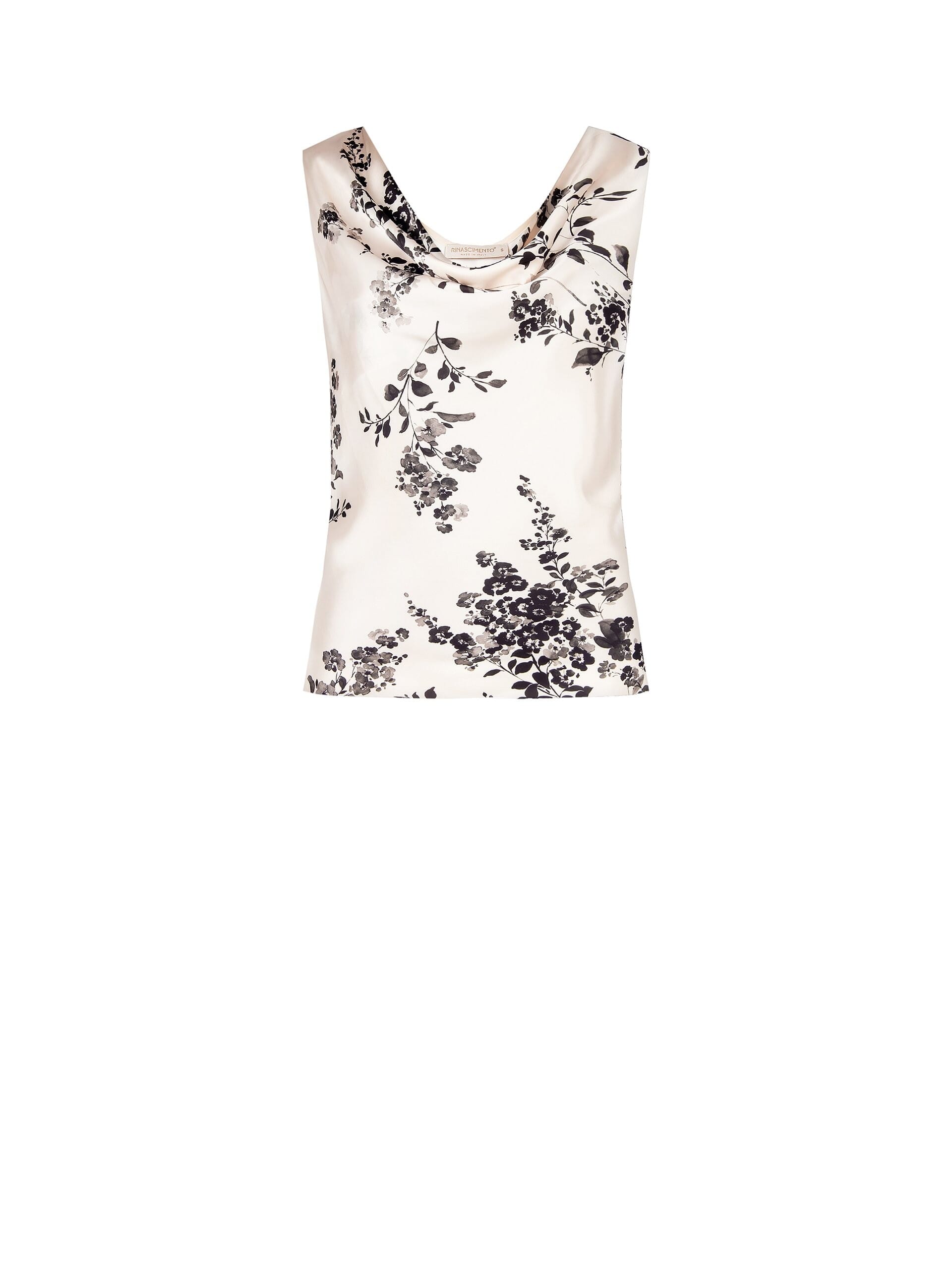 Top Sfiancato In Morbido Raso Con Scollo Ad Anello Rinascimento