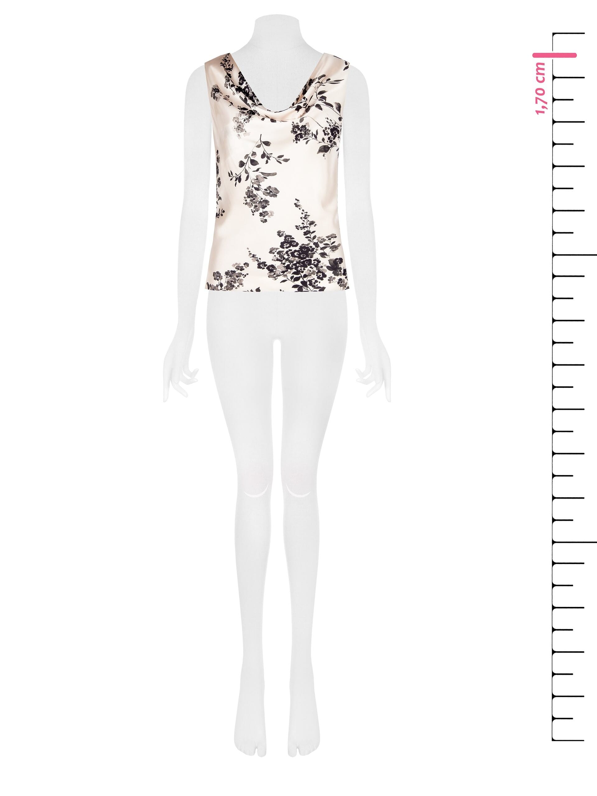 Top Sfiancato In Morbido Raso Con Scollo Ad Anello Rinascimento