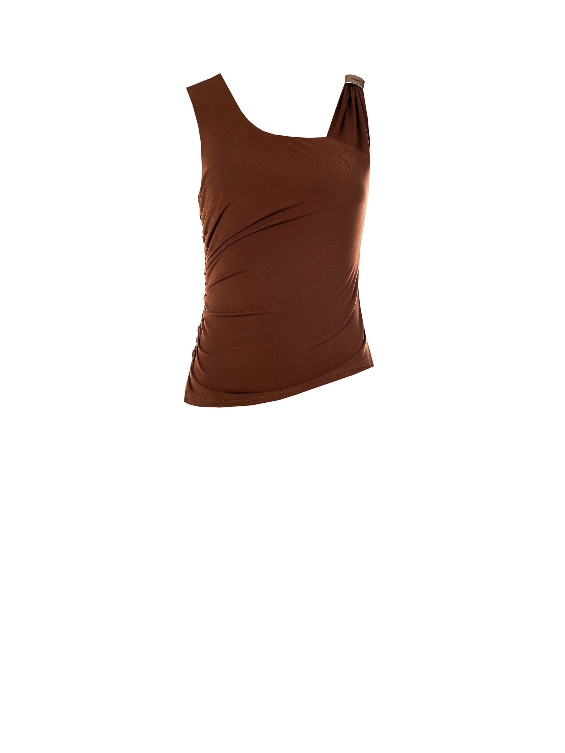 Top Aderente Arricciato Su Un Lato Con Dettaglio Gioiello Sulla Spallina Rinascimento