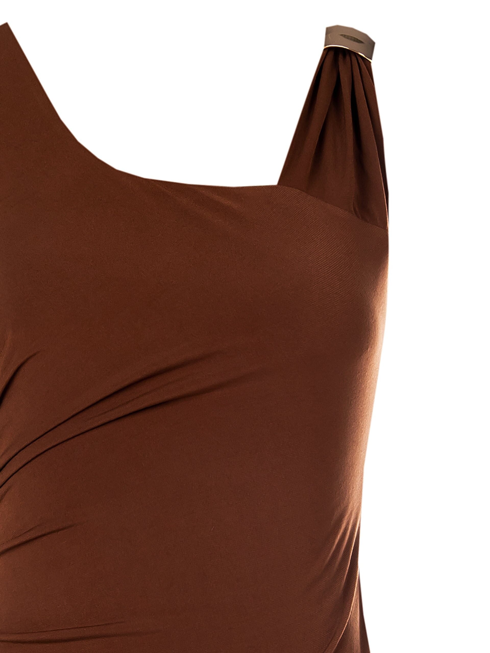 Top Aderente Arricciato Su Un Lato Con Dettaglio Gioiello Sulla Spallina Rinascimento