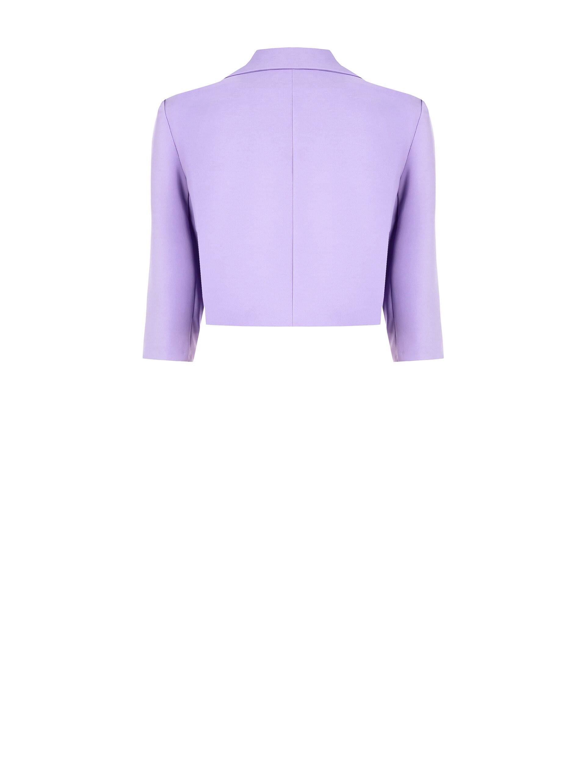 Giacca Blazer Crop In Tessuto Tecnico Con Strass Rinascimento