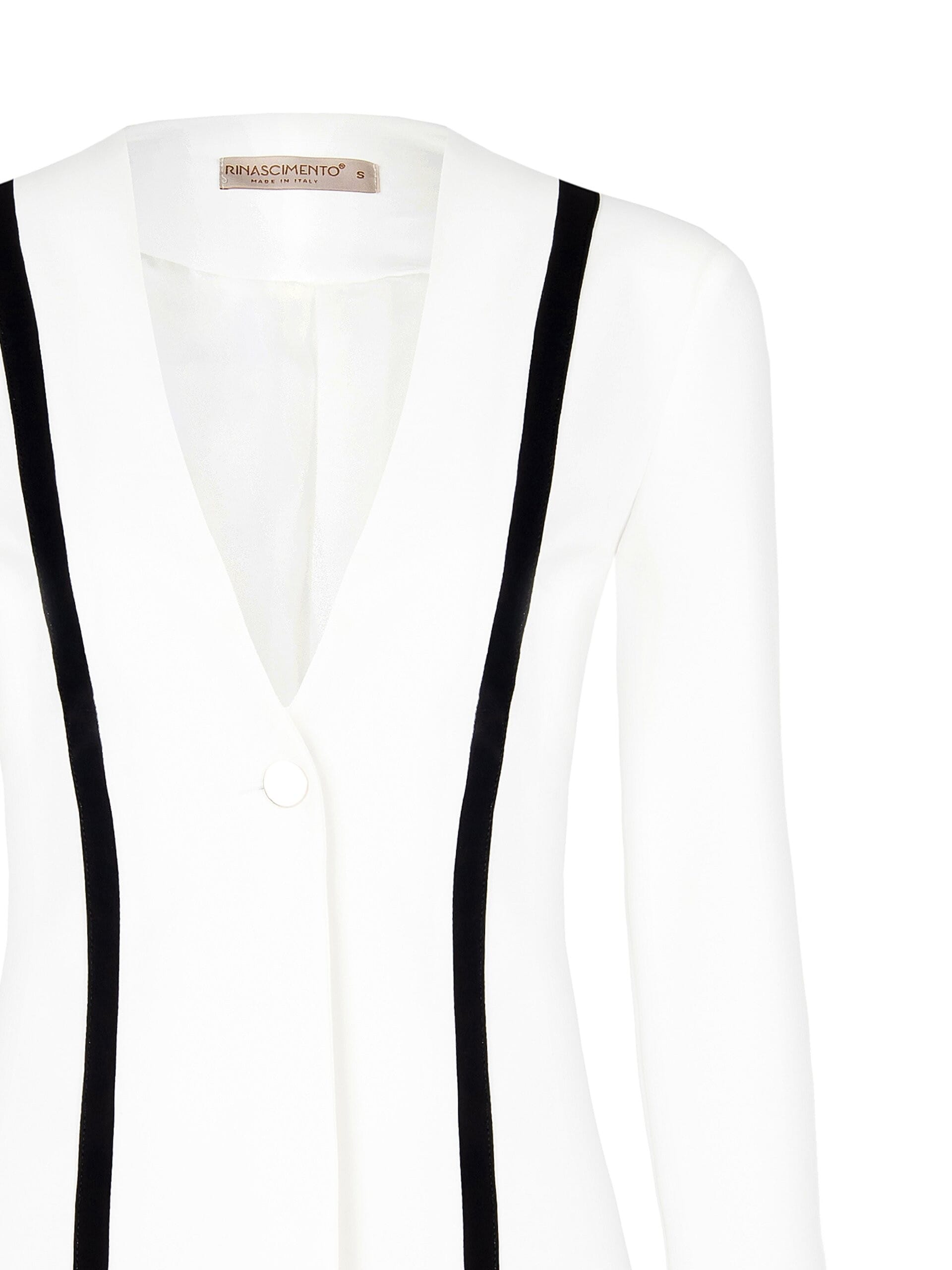 Giacca Blazer Sfiancata In Tessuto Tecnico Senza Revers Rinascimento