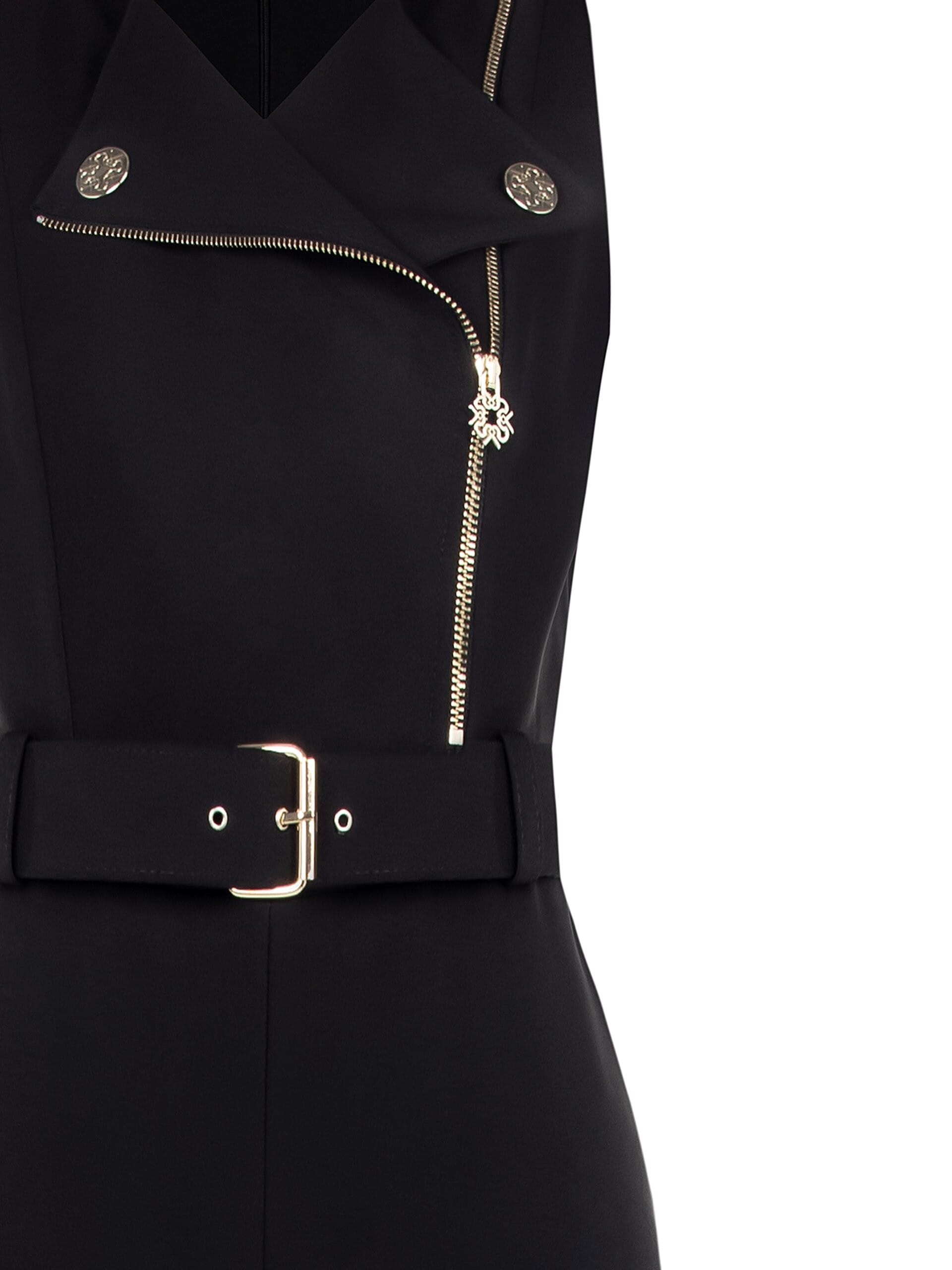 Tuta Intera Stile Chiodo In Tessuto Bi-Stretch Con Cintura Rigida Coordinata Rinascimento