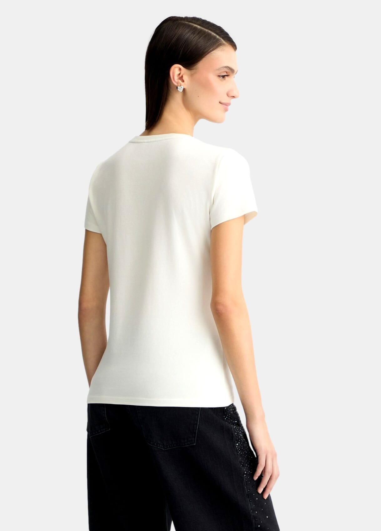 T-Shirt Con Stampa E Strass Liu Jo