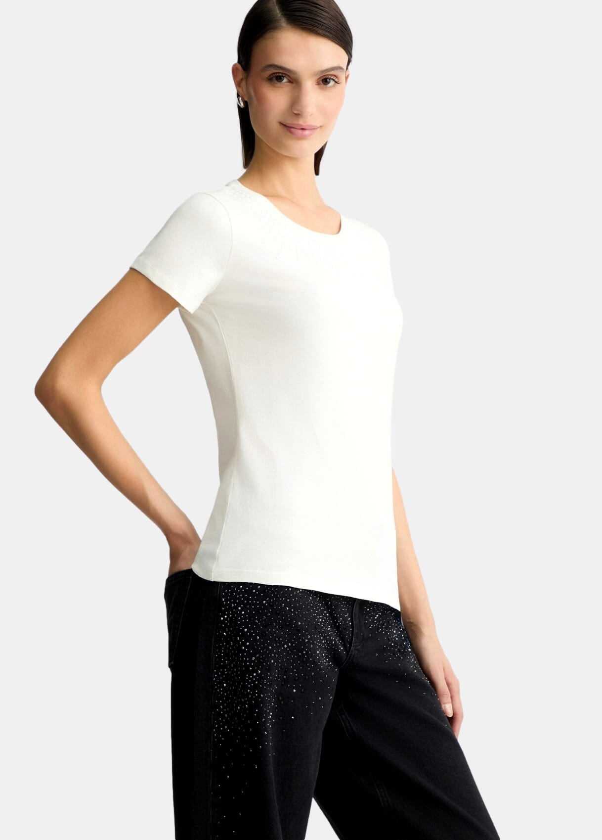 T-Shirt Con Stampa E Strass Liu Jo