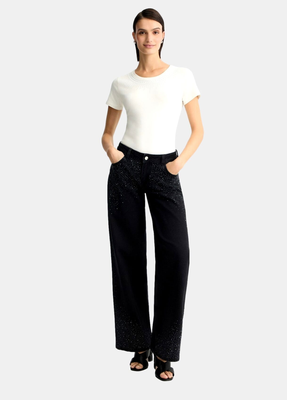 T-Shirt Con Stampa E Strass Liu Jo