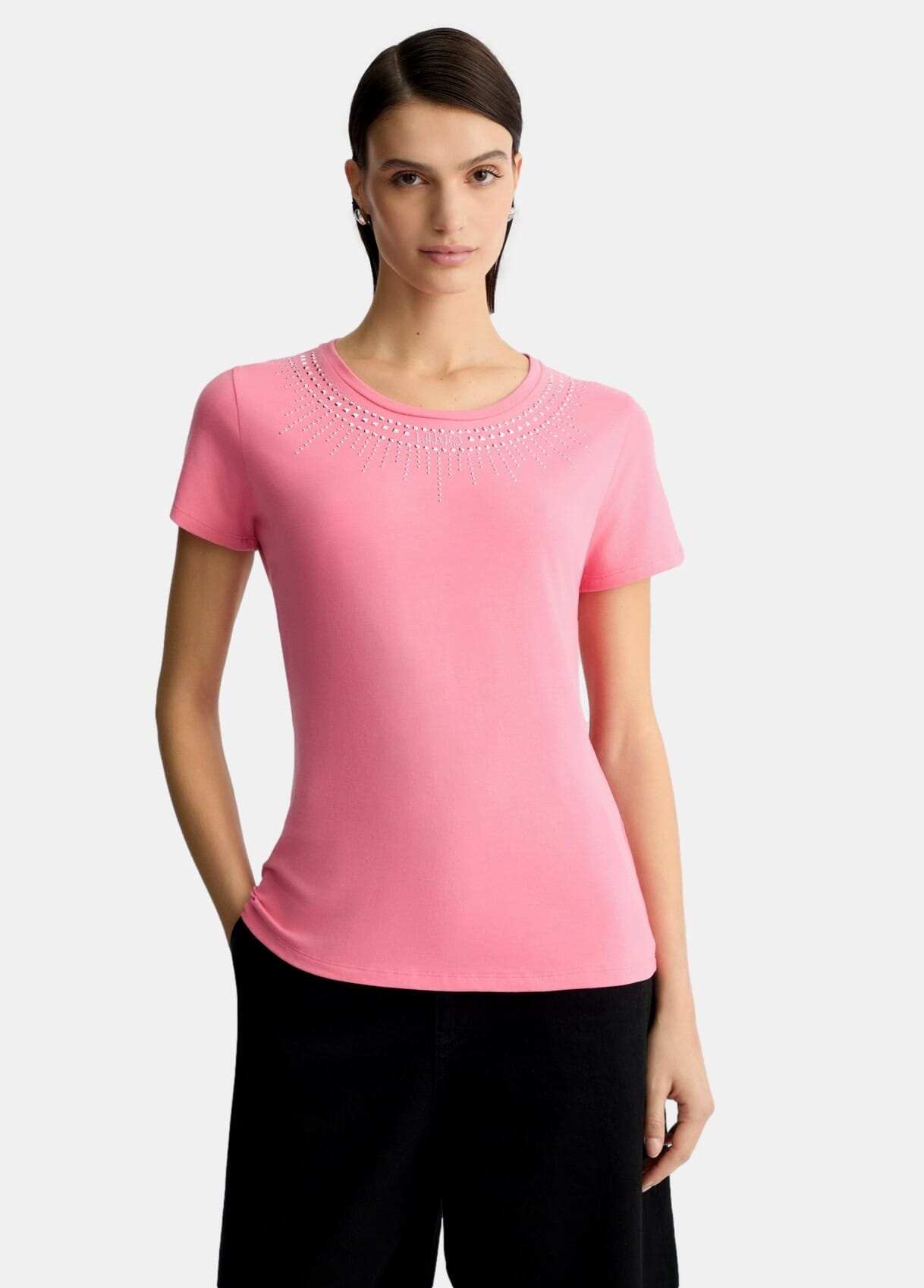 T-Shirt Con Stampa E Strass Liu Jo