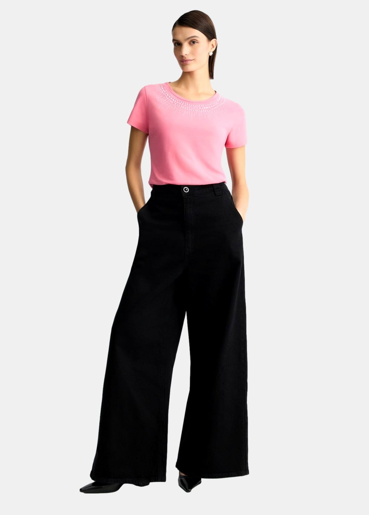 T-Shirt Con Stampa E Strass Liu Jo