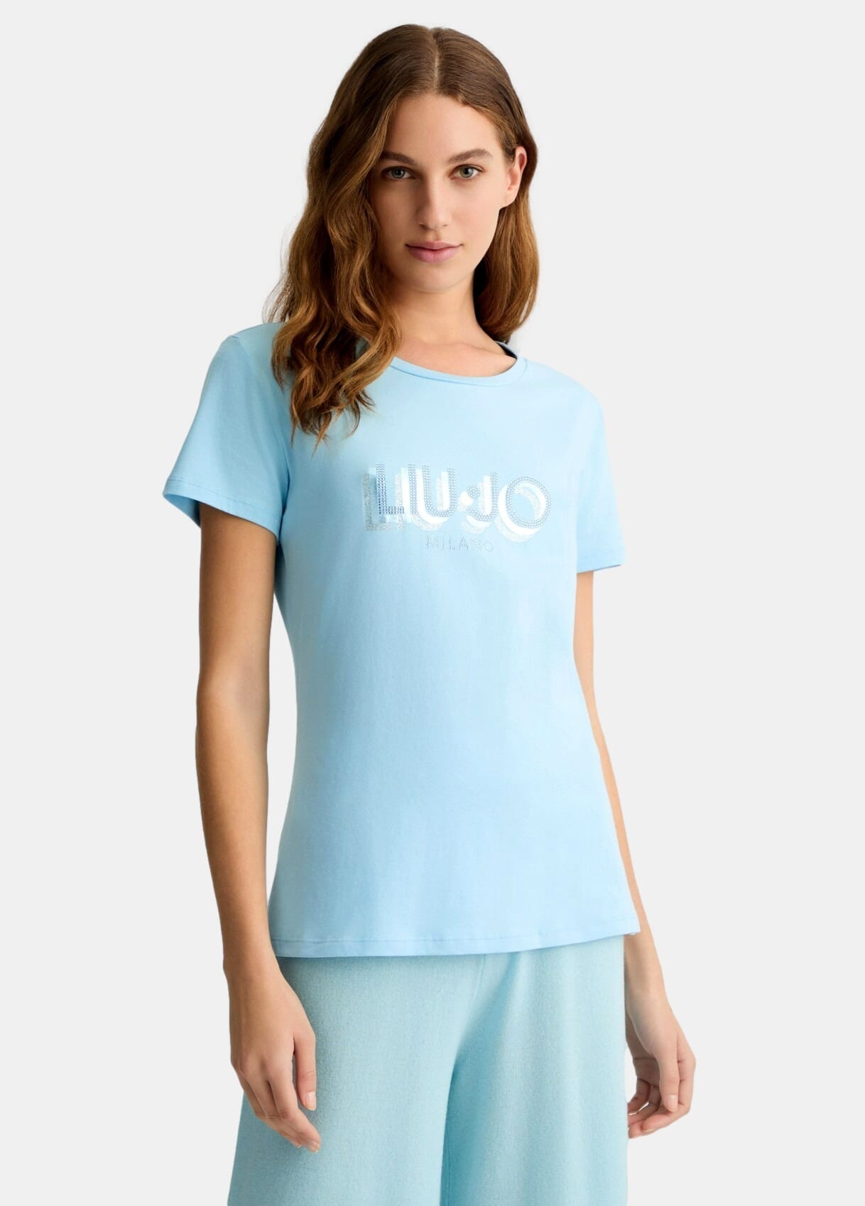 T-Shirt Con Logo E Strass Liu Jo