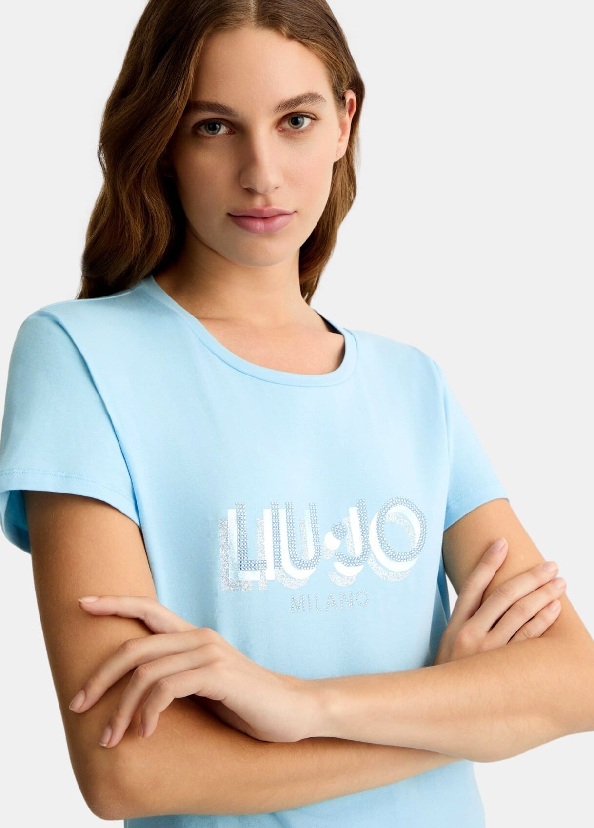T-Shirt Con Logo E Strass Liu Jo