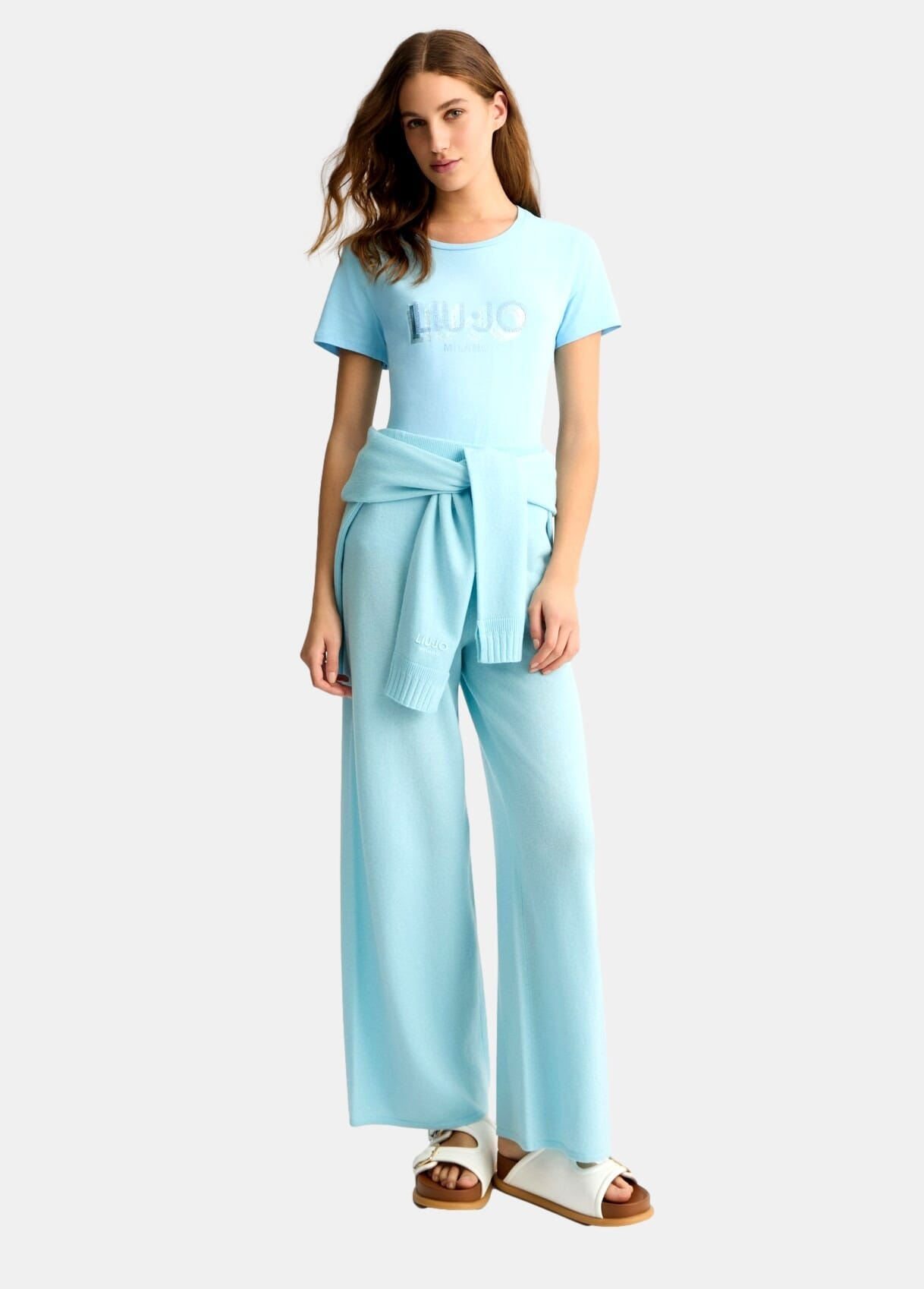 T-Shirt Con Logo E Strass Liu Jo