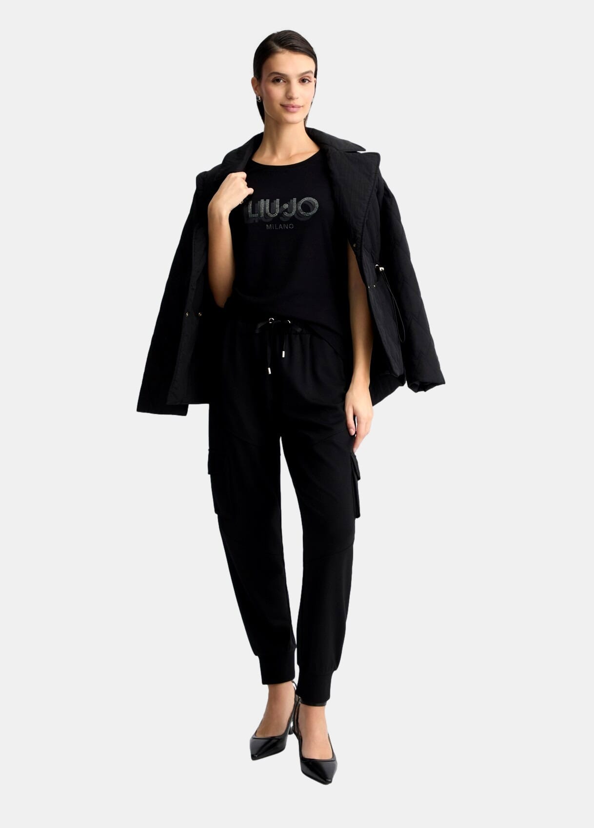 T-Shirt Con Logo E Strass Liu Jo