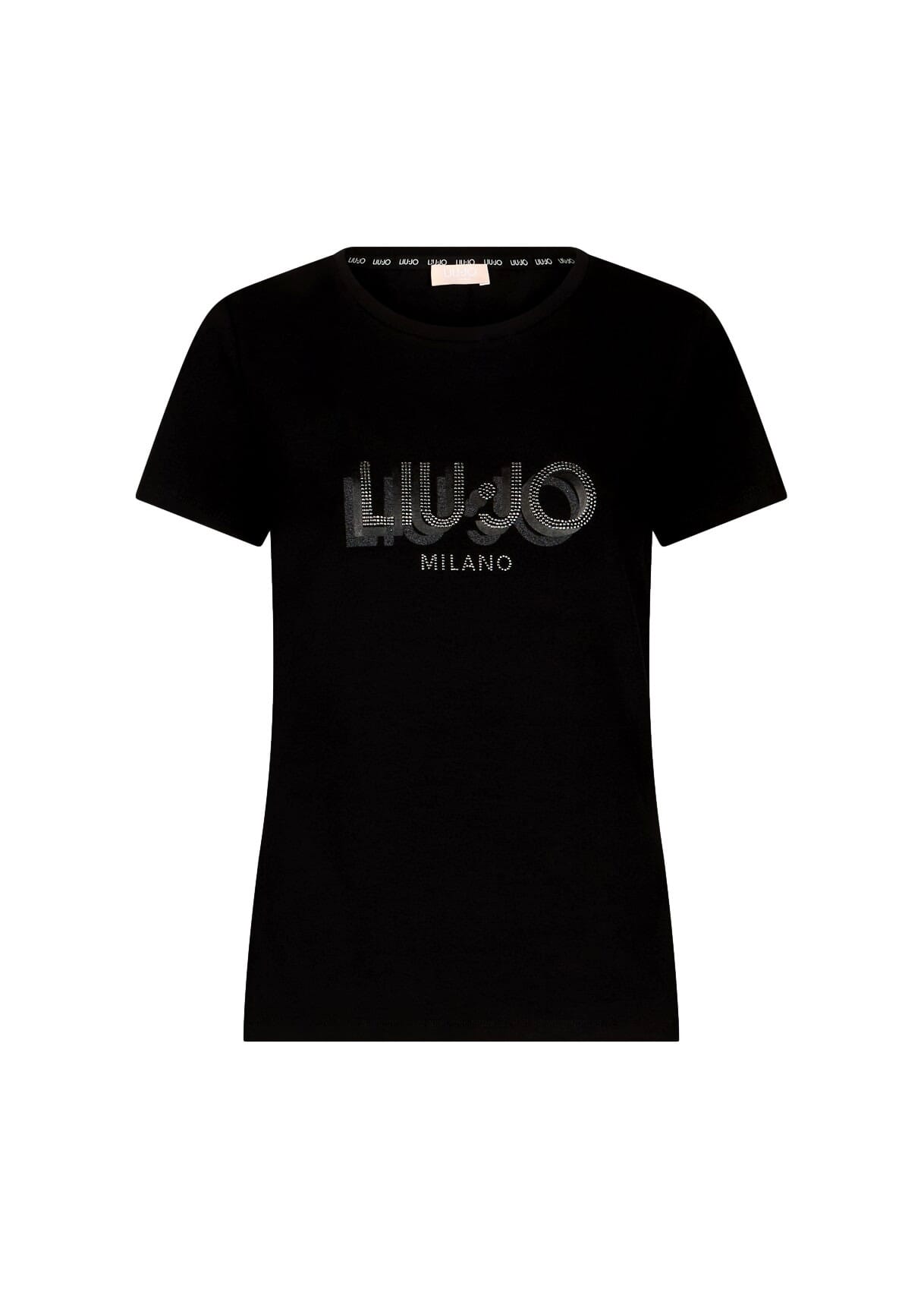 T-Shirt Con Logo E Strass Liu Jo