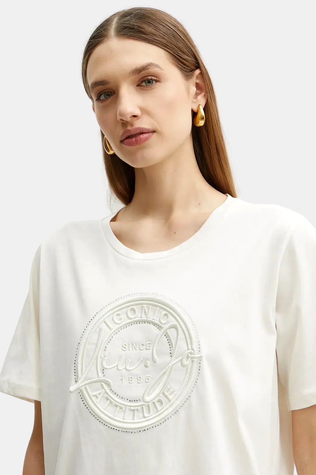 T-Shirt Lunga Con Logo Liu Jo