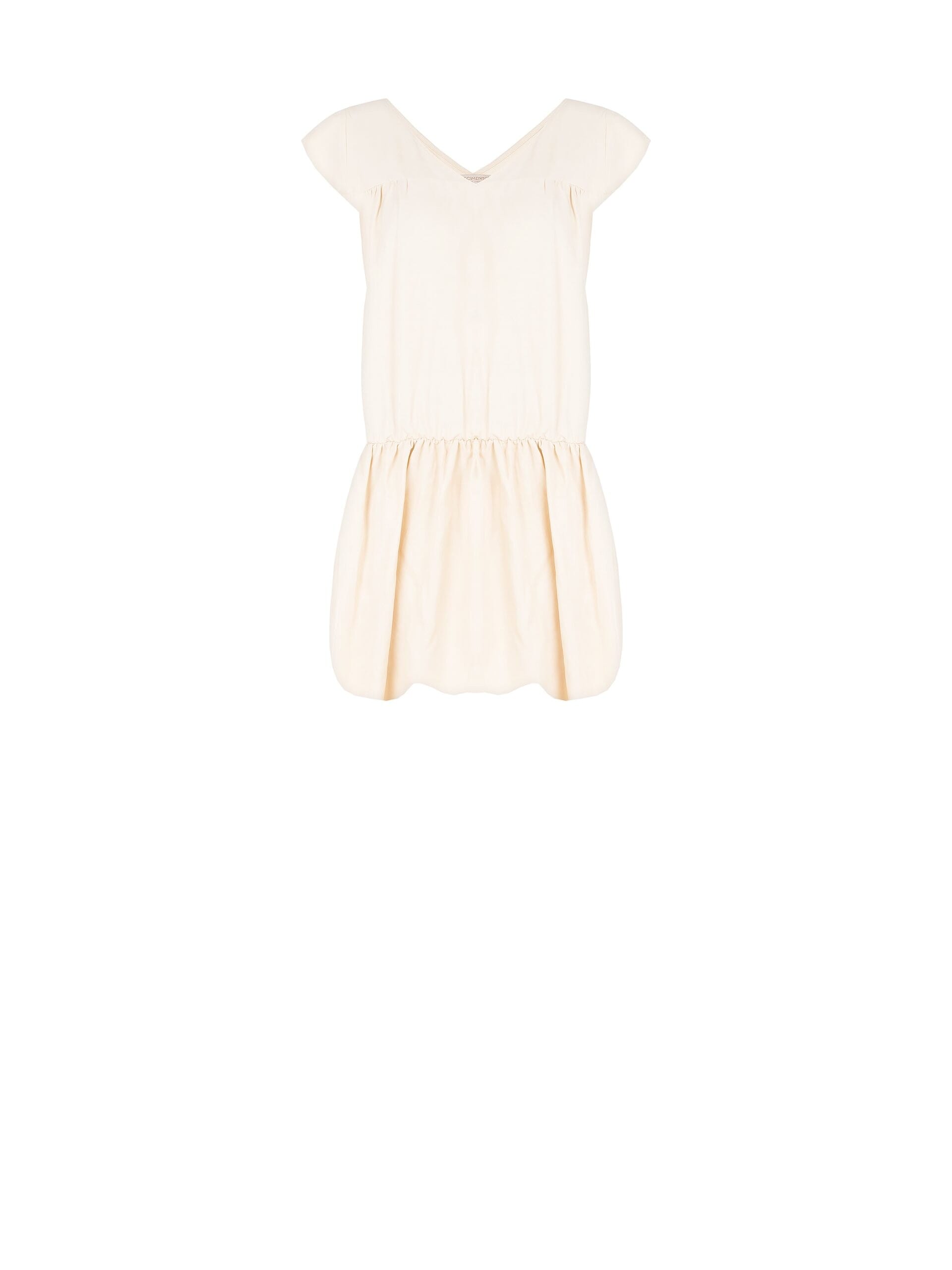 Abito Corto A Palloncino In Misto Viscosa Con Doppio Scollo A V Rinascimento