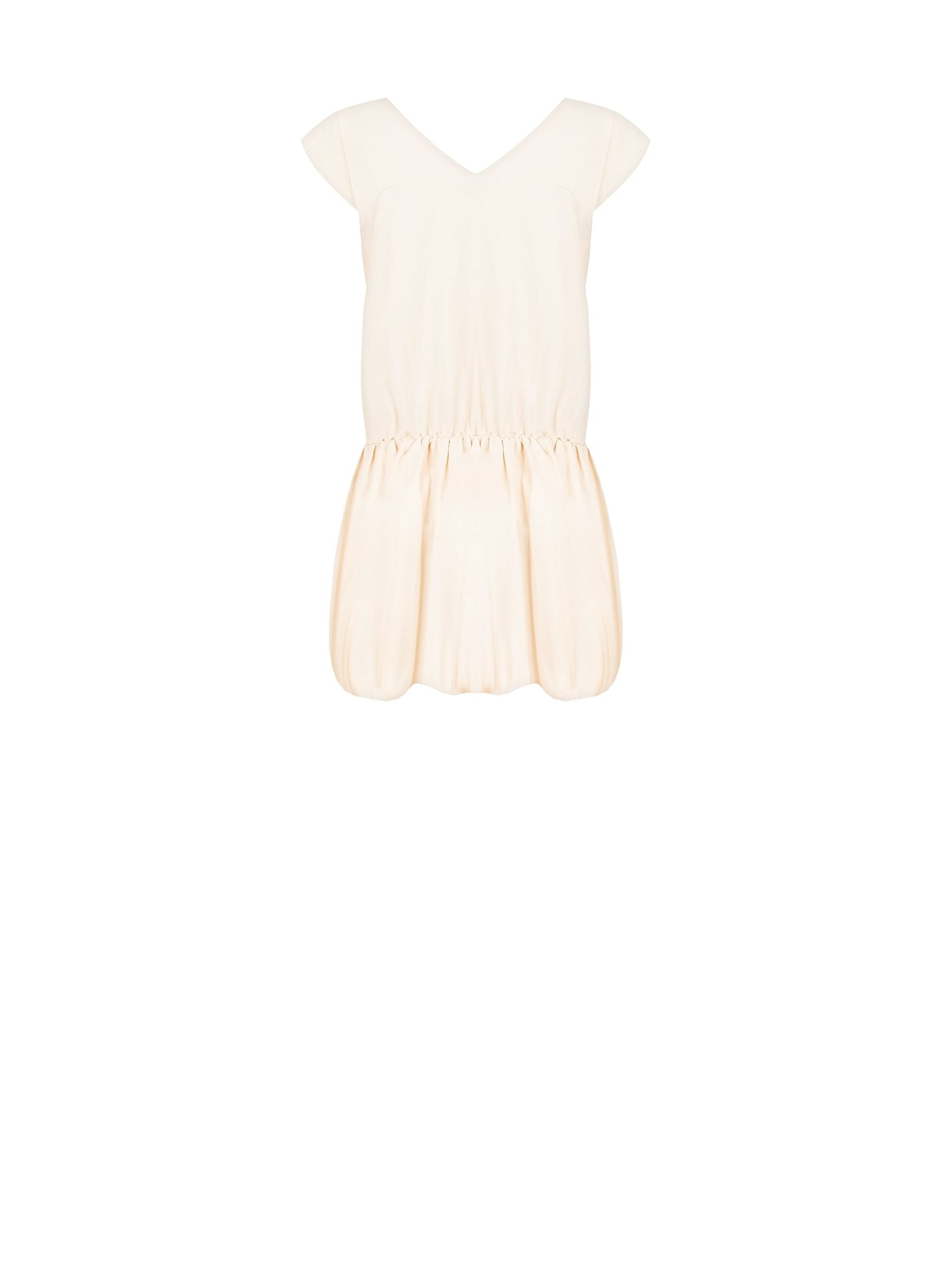 Abito Corto A Palloncino In Misto Viscosa Con Doppio Scollo A V Rinascimento