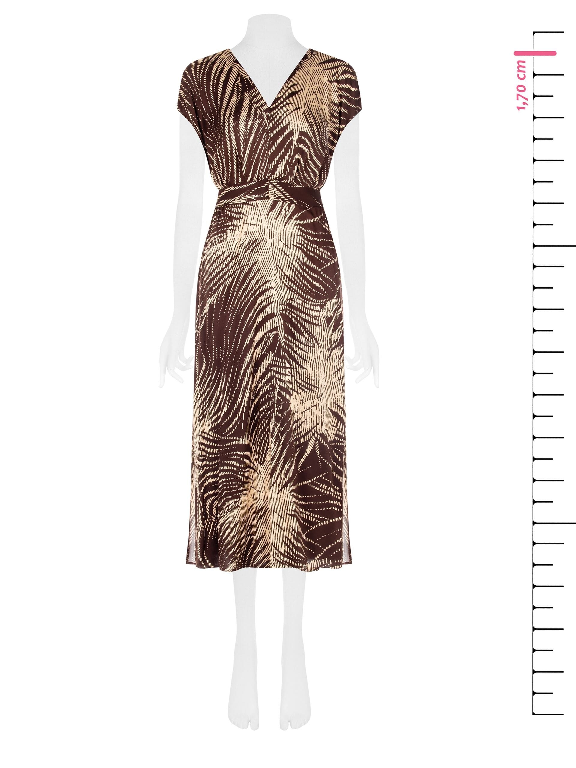 Abito Midi Scollo A V Scivolato In Viscosa Con Fiocco Dietro E Spacchi Laterali Rinascimento