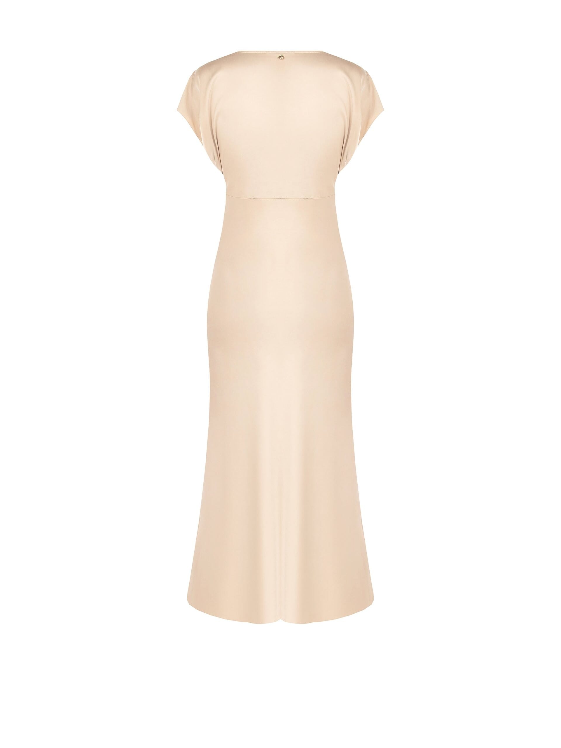 Abito Midi Scivolato In Misto Viscosa Con Scollo A V Rinascimento