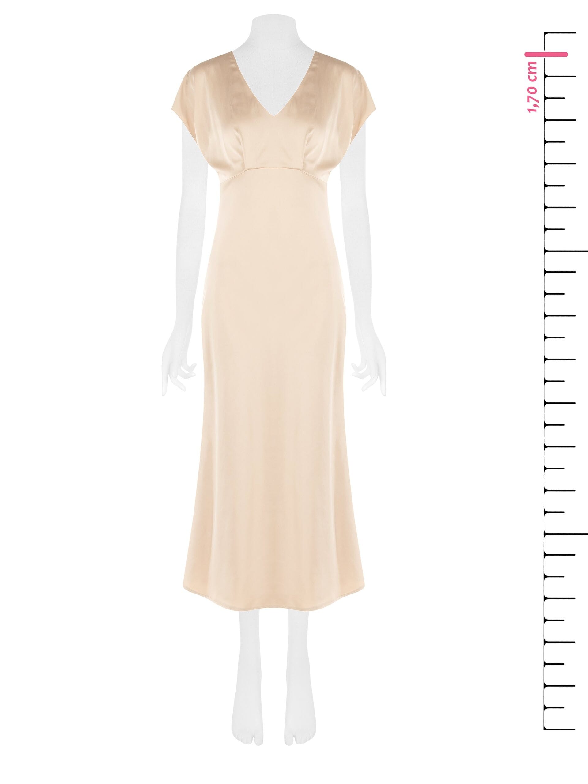 Abito Midi Scivolato In Misto Viscosa Con Scollo A V Rinascimento