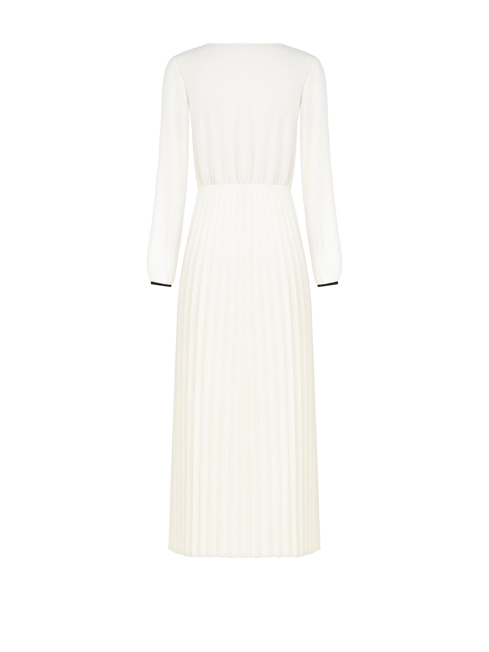 Abito Lungo A Ruota Plissé In Raso Con Scollo A V Rinascimento