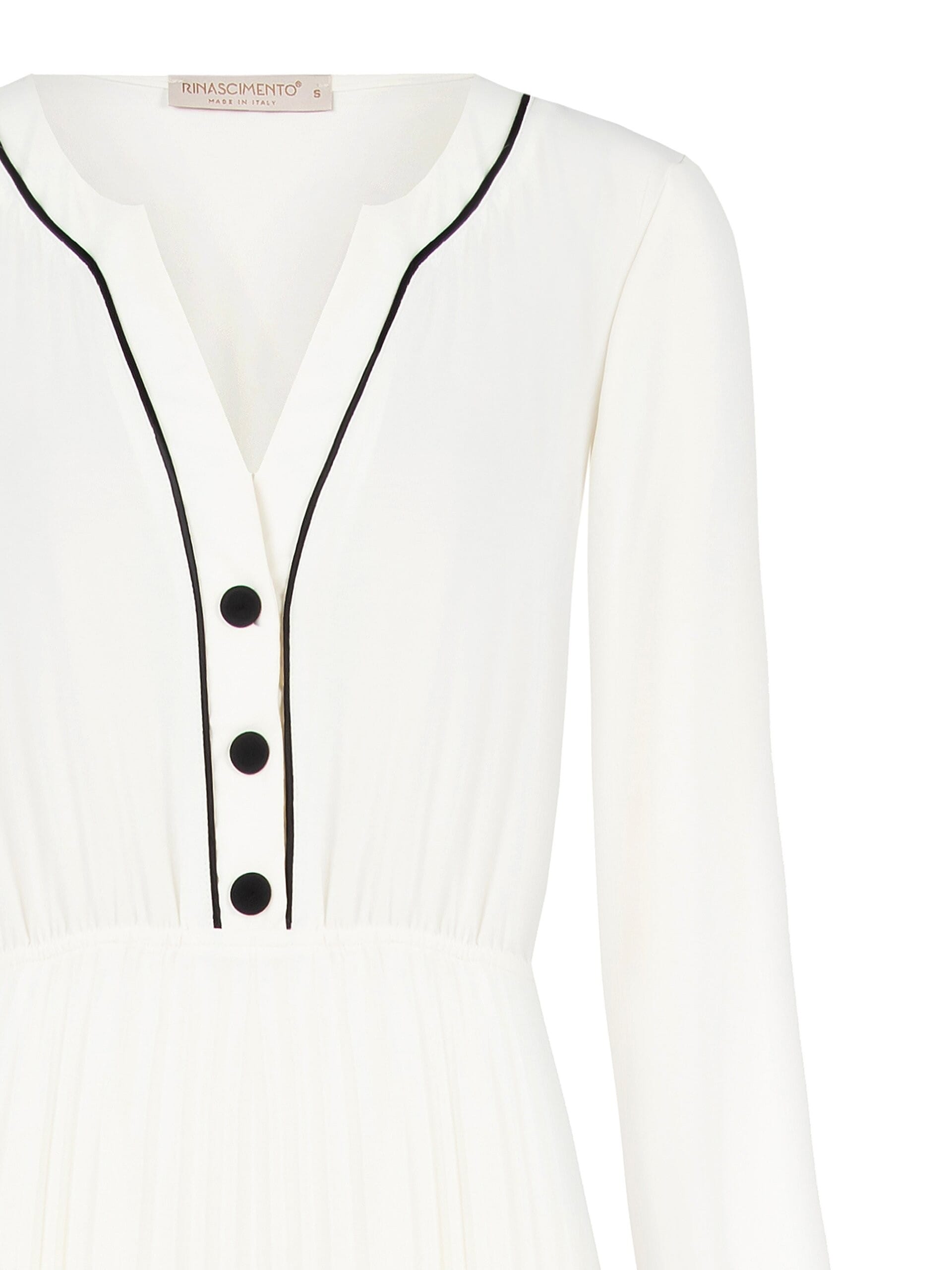 Abito Lungo A Ruota Plissé In Raso Con Scollo A V Rinascimento