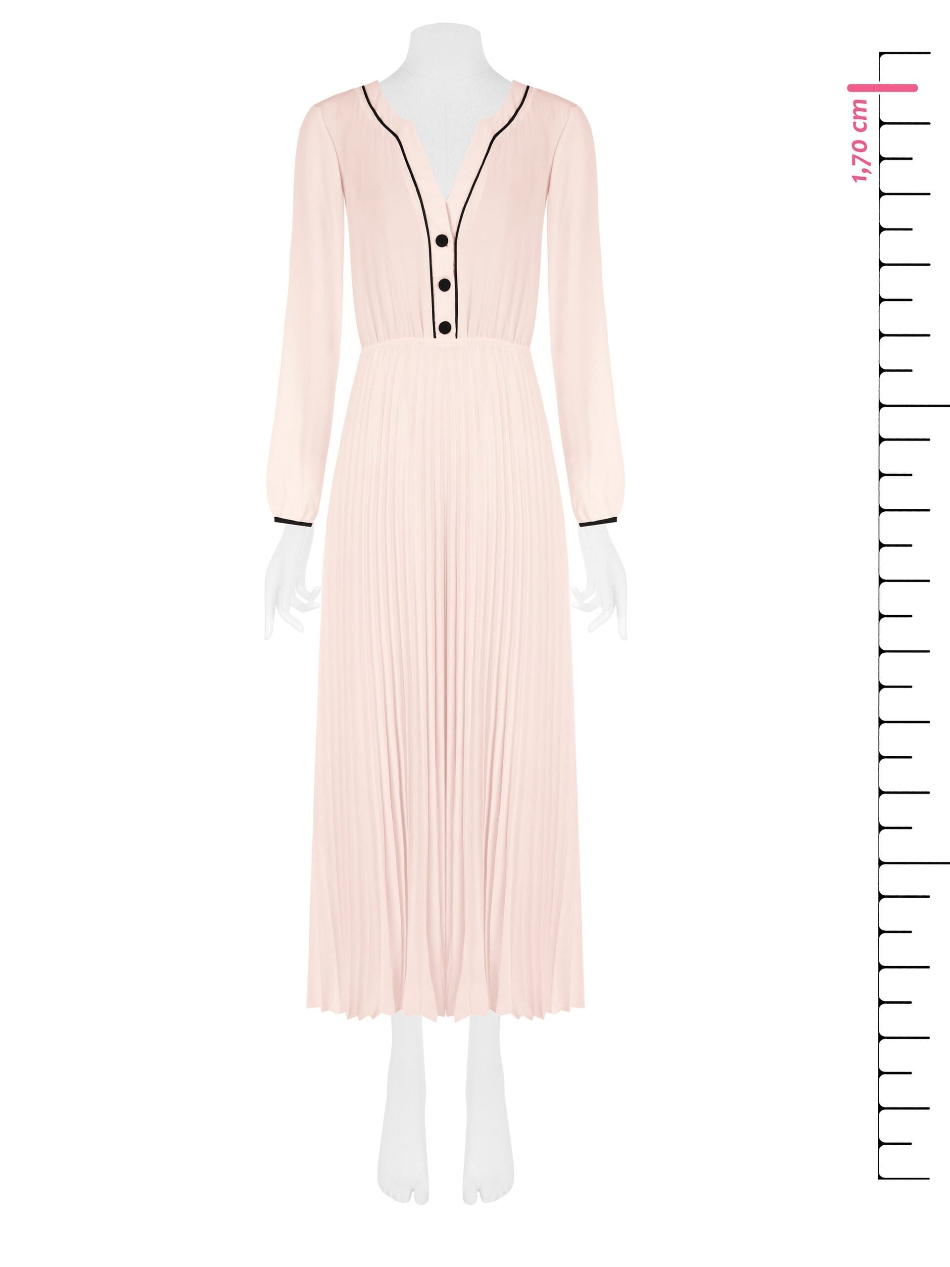 Abito Lungo A Ruota Plissé In Raso Con Scollo A V Rinascimento