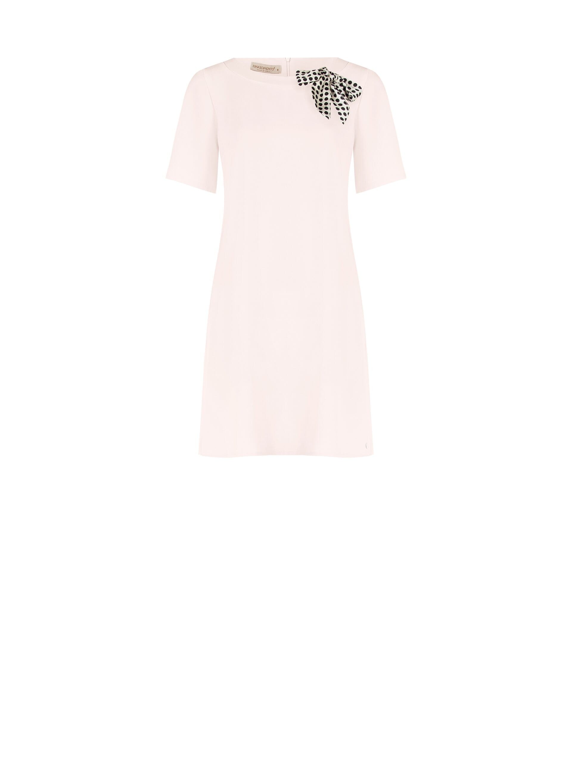 Abito Corto A Trapezio In Tessuto Fluido Con Fiocco In Raso Rinascimento