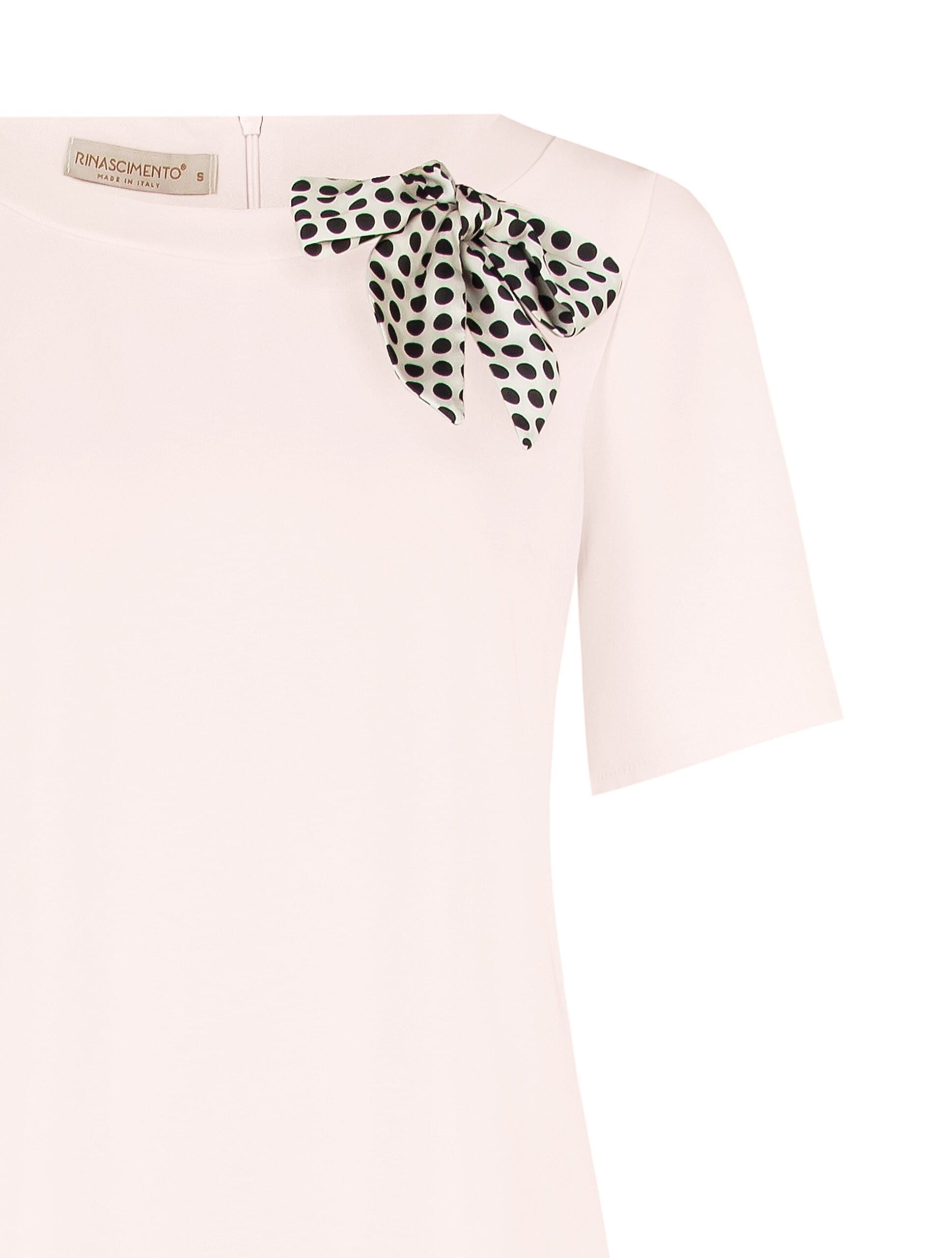 Abito Corto A Trapezio In Tessuto Fluido Con Fiocco In Raso Rinascimento