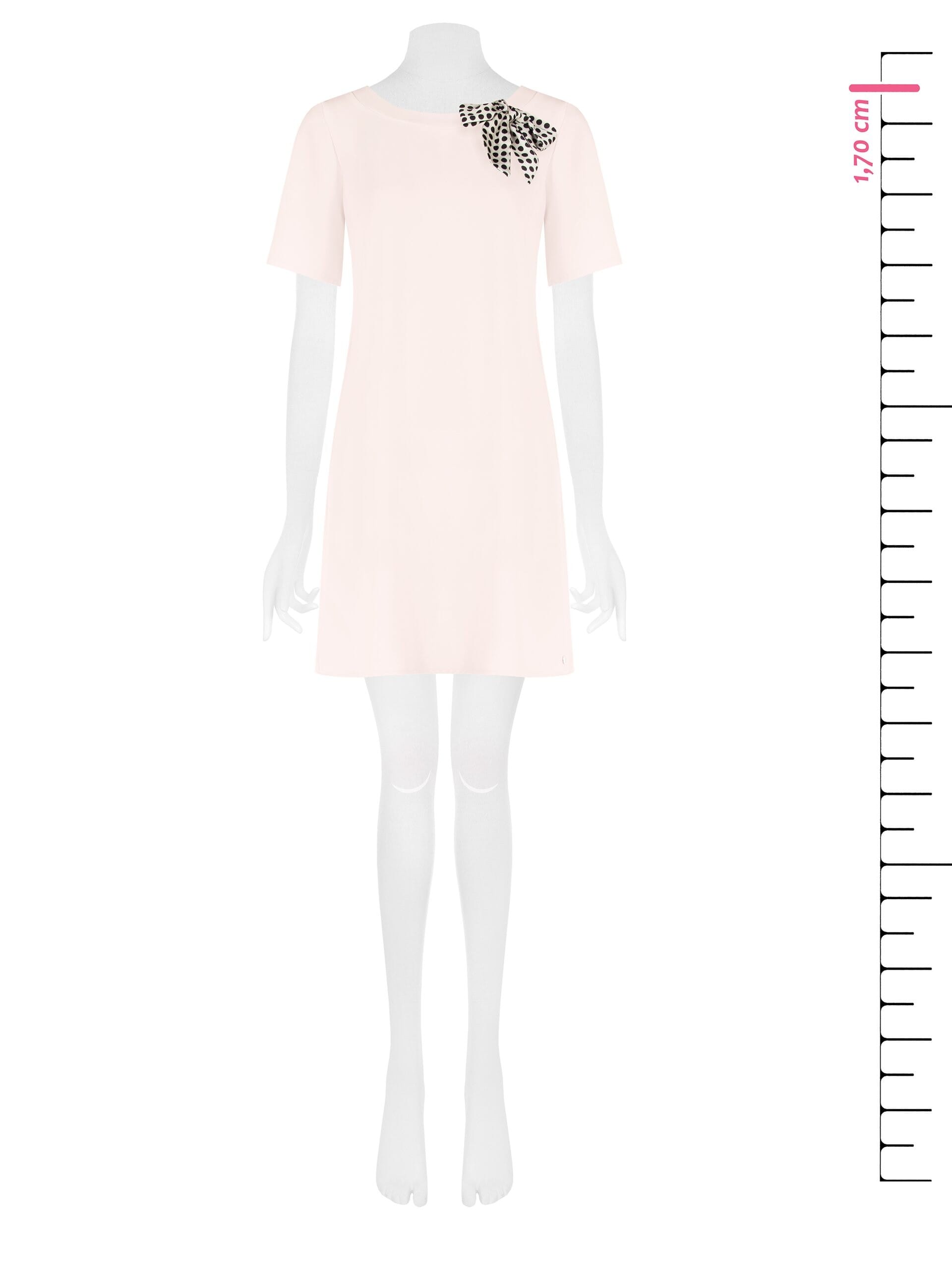 Abito Corto A Trapezio In Tessuto Fluido Con Fiocco In Raso Rinascimento