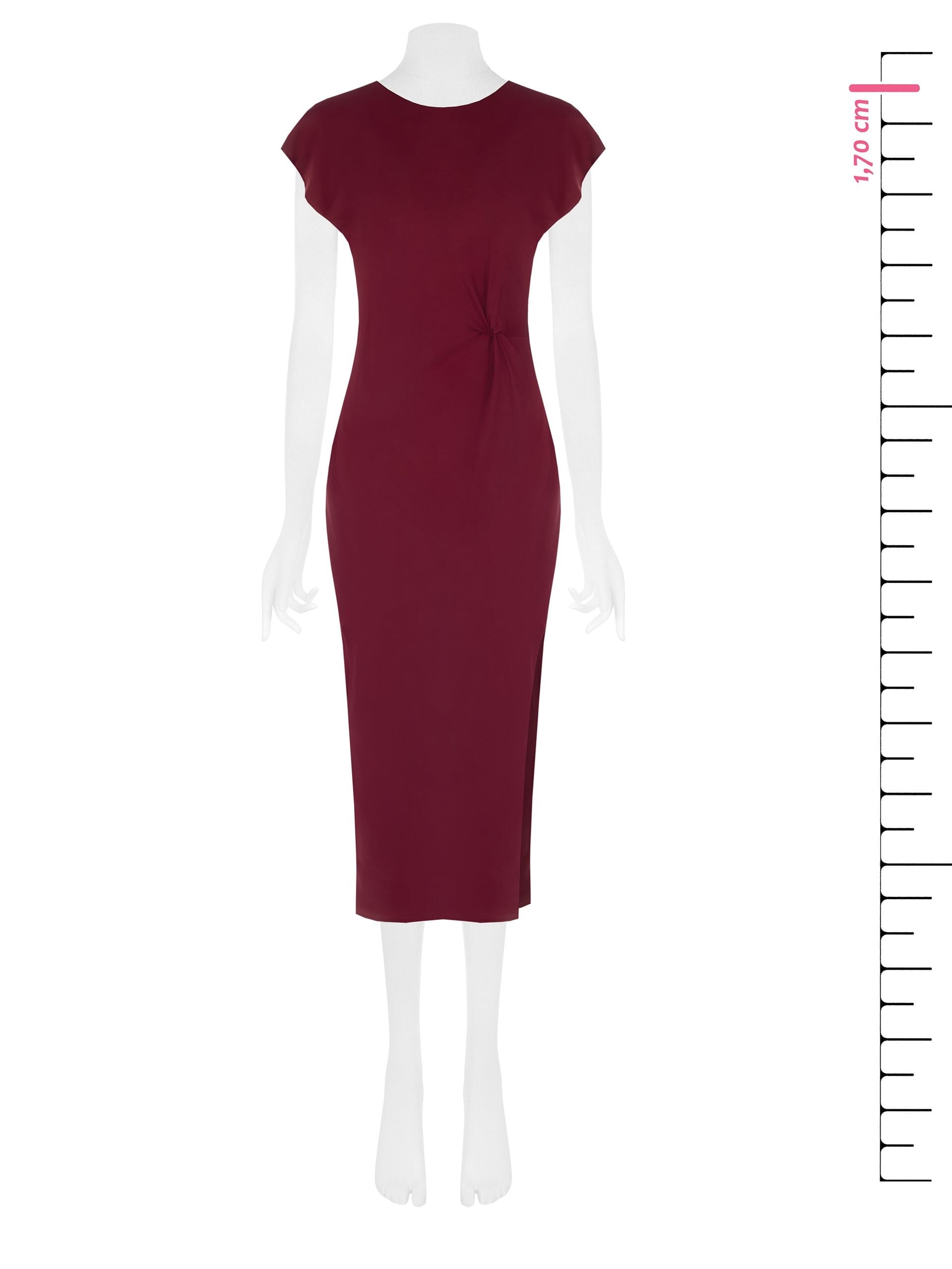 Abito Midi Scivolato Arricciato In Vita Con Spacco Laterale Rinascimento