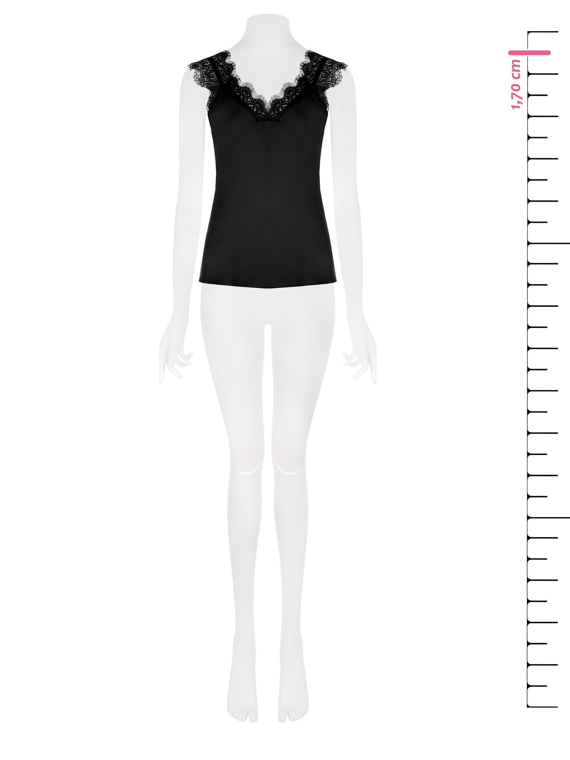 Fluid Satin Pleated Top With Lace Rinascimento