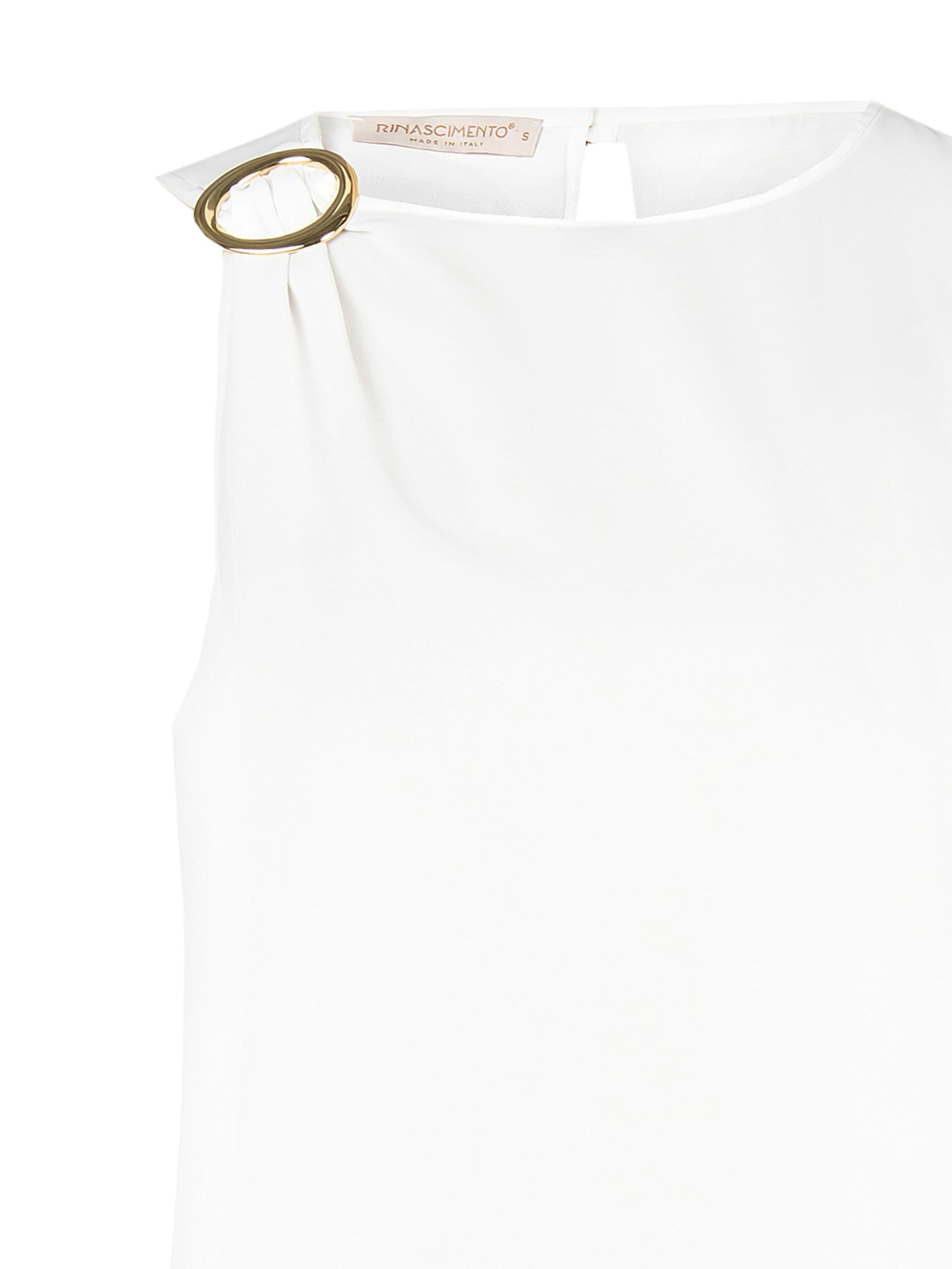 Blusa Sfiancata Fluida In Raso Con Dettaglio Fibbia Rinascimento