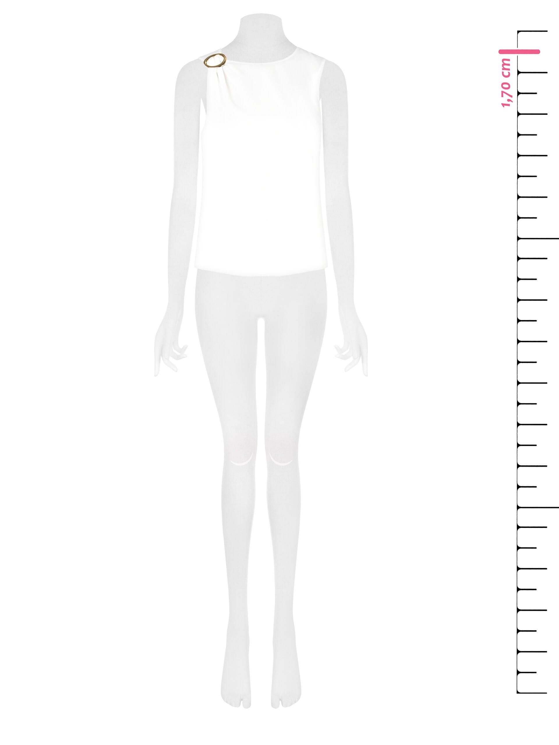 Blusa Sfiancata Fluida In Raso Con Dettaglio Fibbia Rinascimento