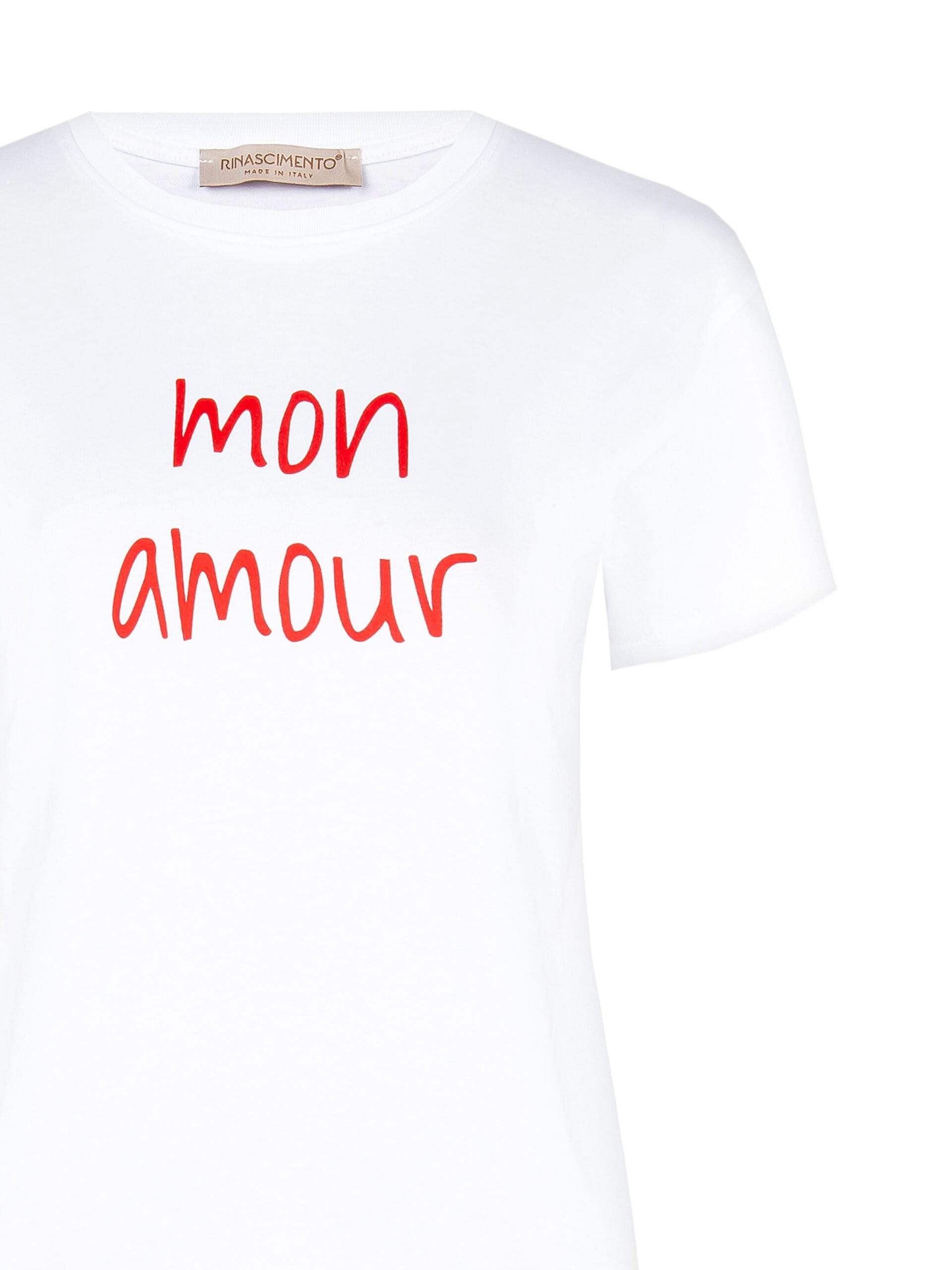 Regular Cotton T-Shirt with Rinascimento Slogan