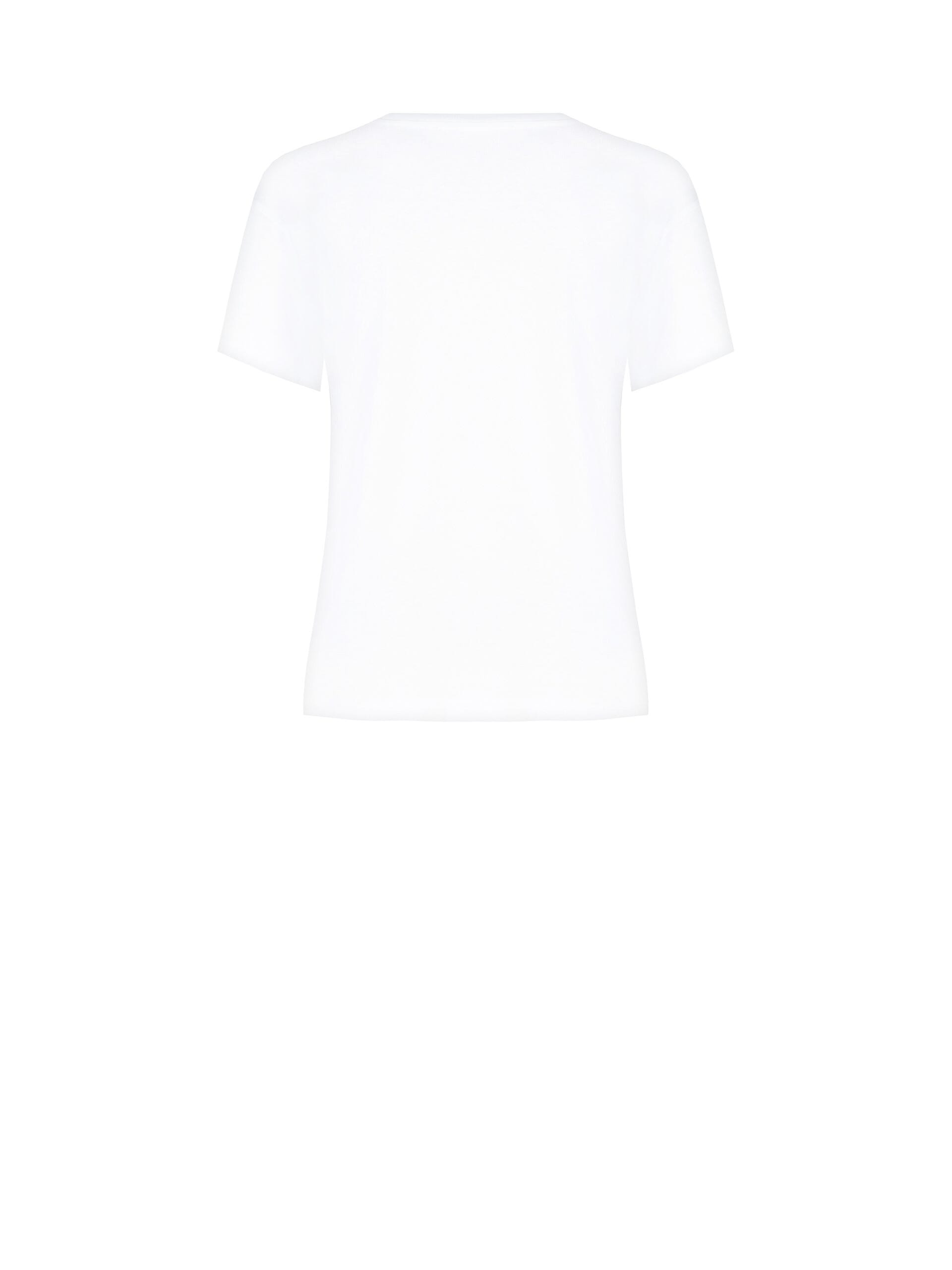 T-Shirt Regular In Cotone Con Stampa Cane E Strass Rinascimento