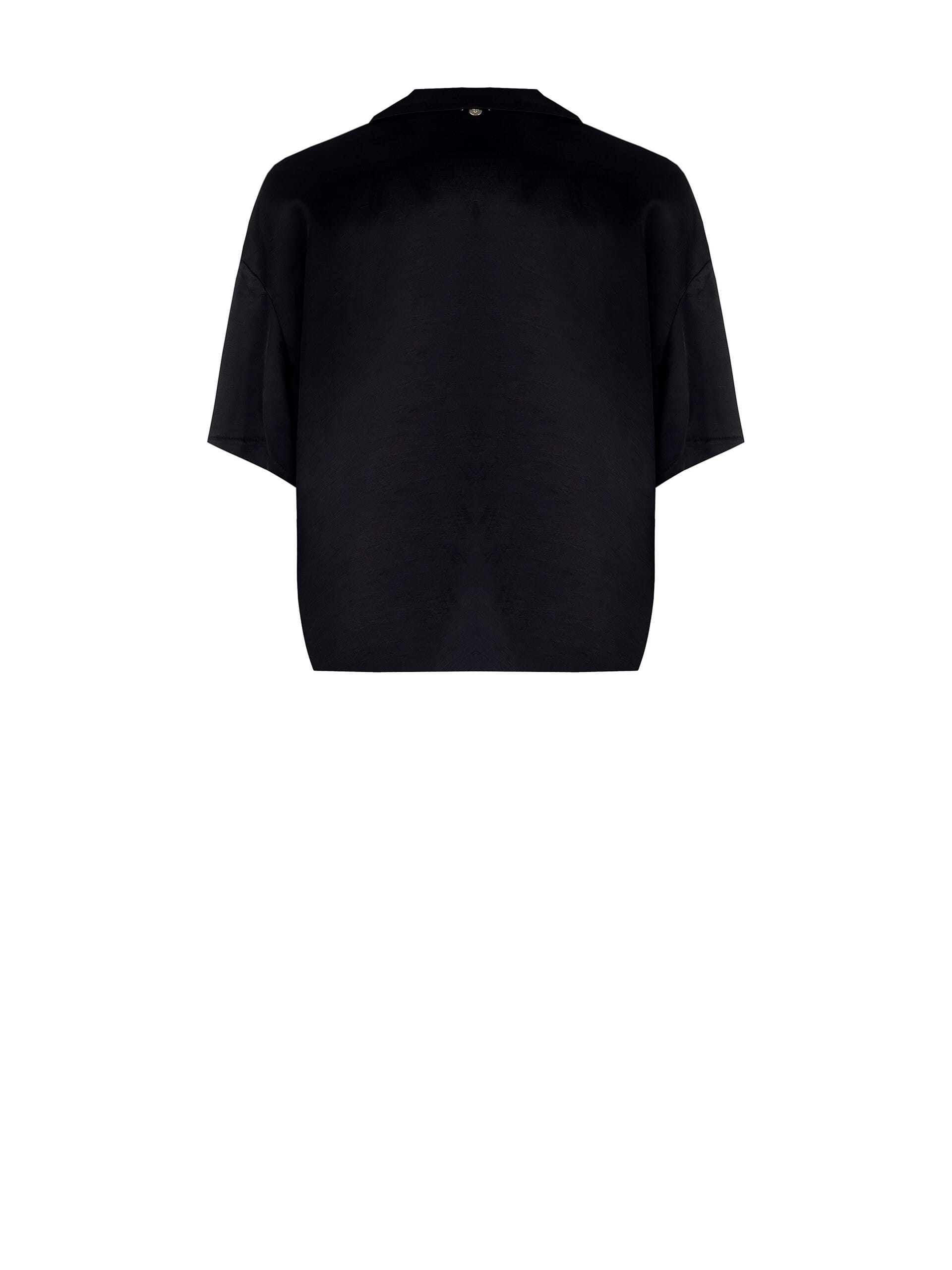 Camicia Ampia Corta In Raso Con Scollo A V Ad Incrocio Rinascimento