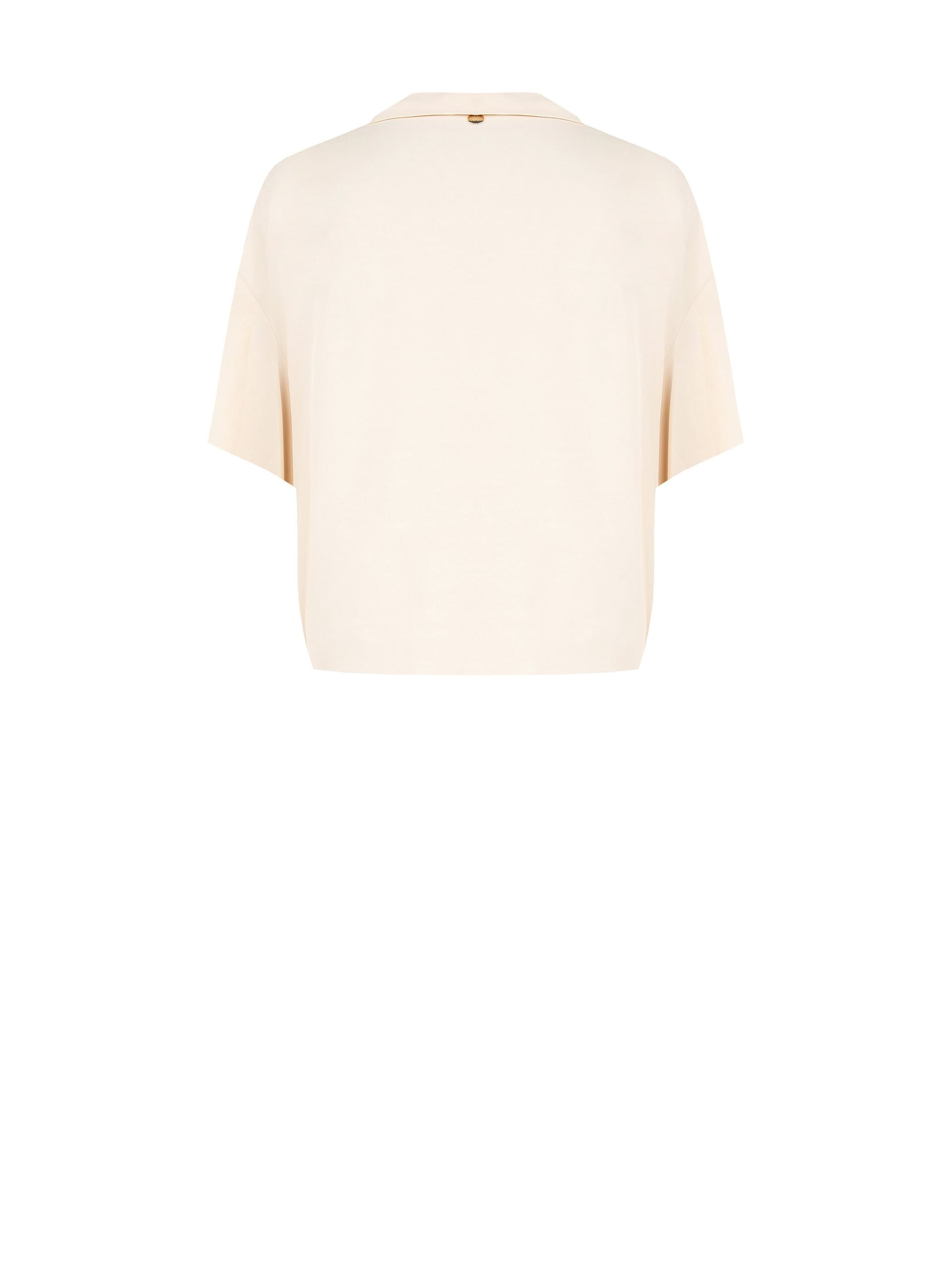 Camicia Ampia Corta In Raso Con Scollo A V Ad Incrocio Rinascimento