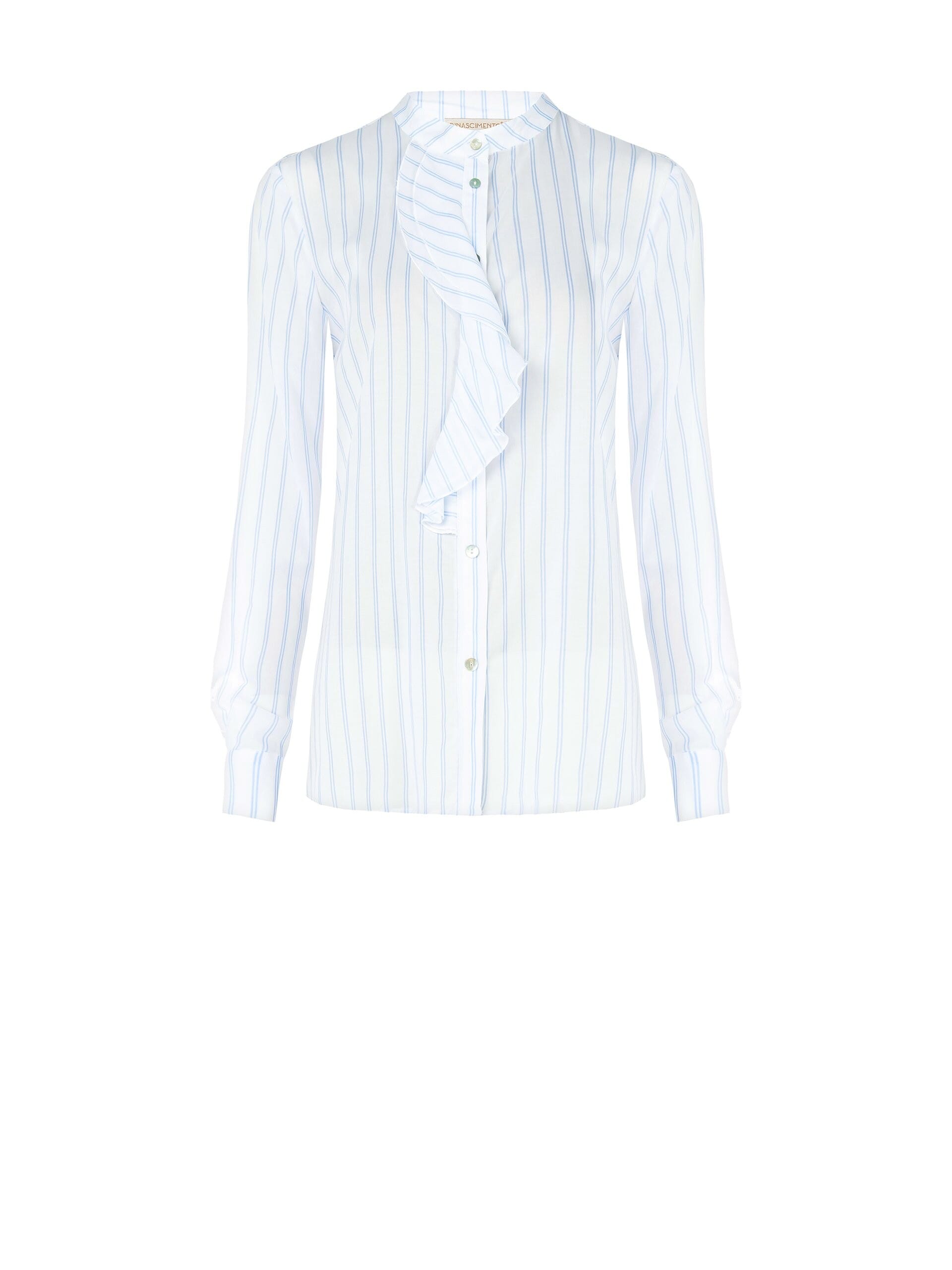 Camicia Regular In Tessuto Leggero Con Volant Rinascimento
